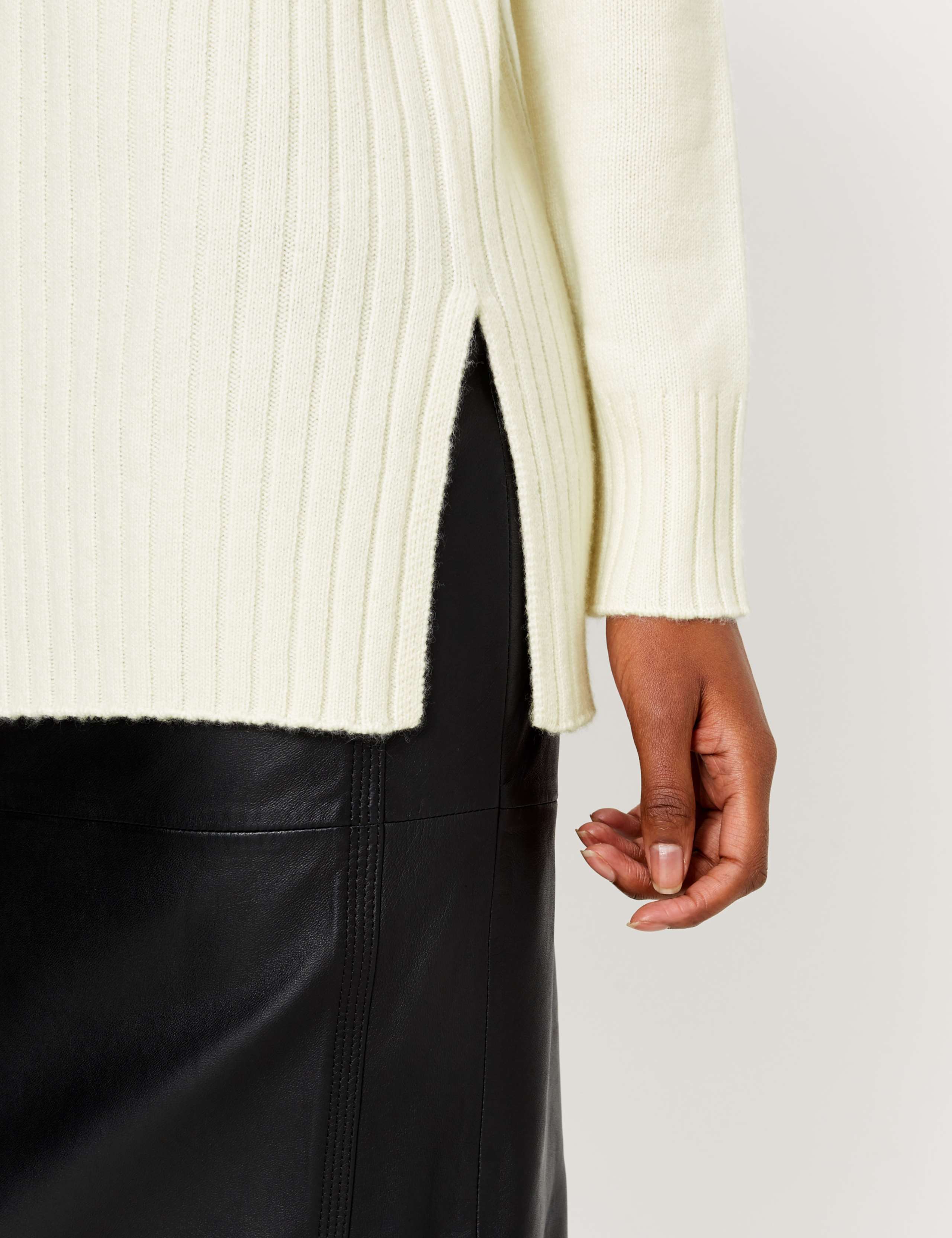 Pure Cashmere Ribbed Longline Jumper 4 of 4