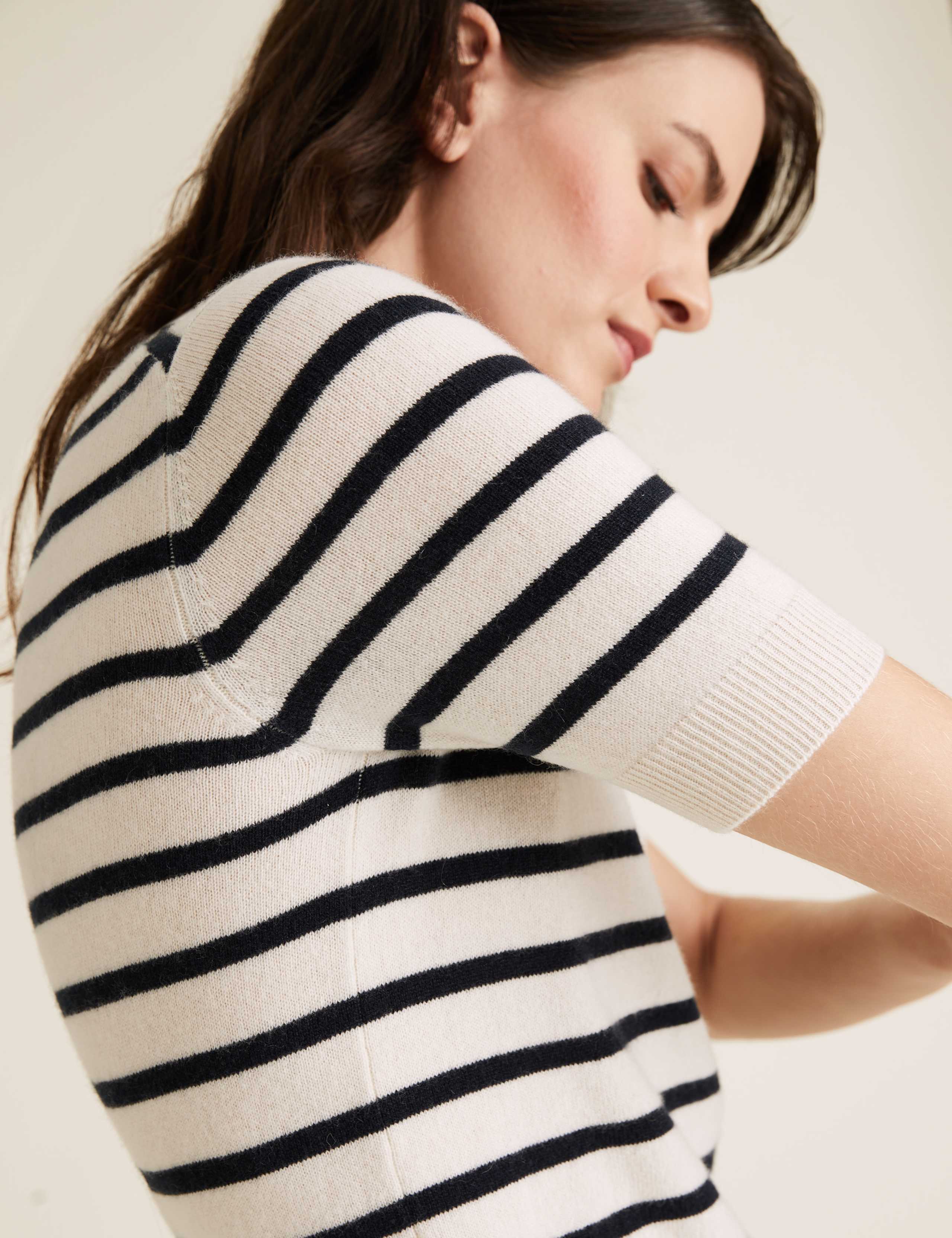 Pure Cashmere Striped Knitted Top 3 of 5
