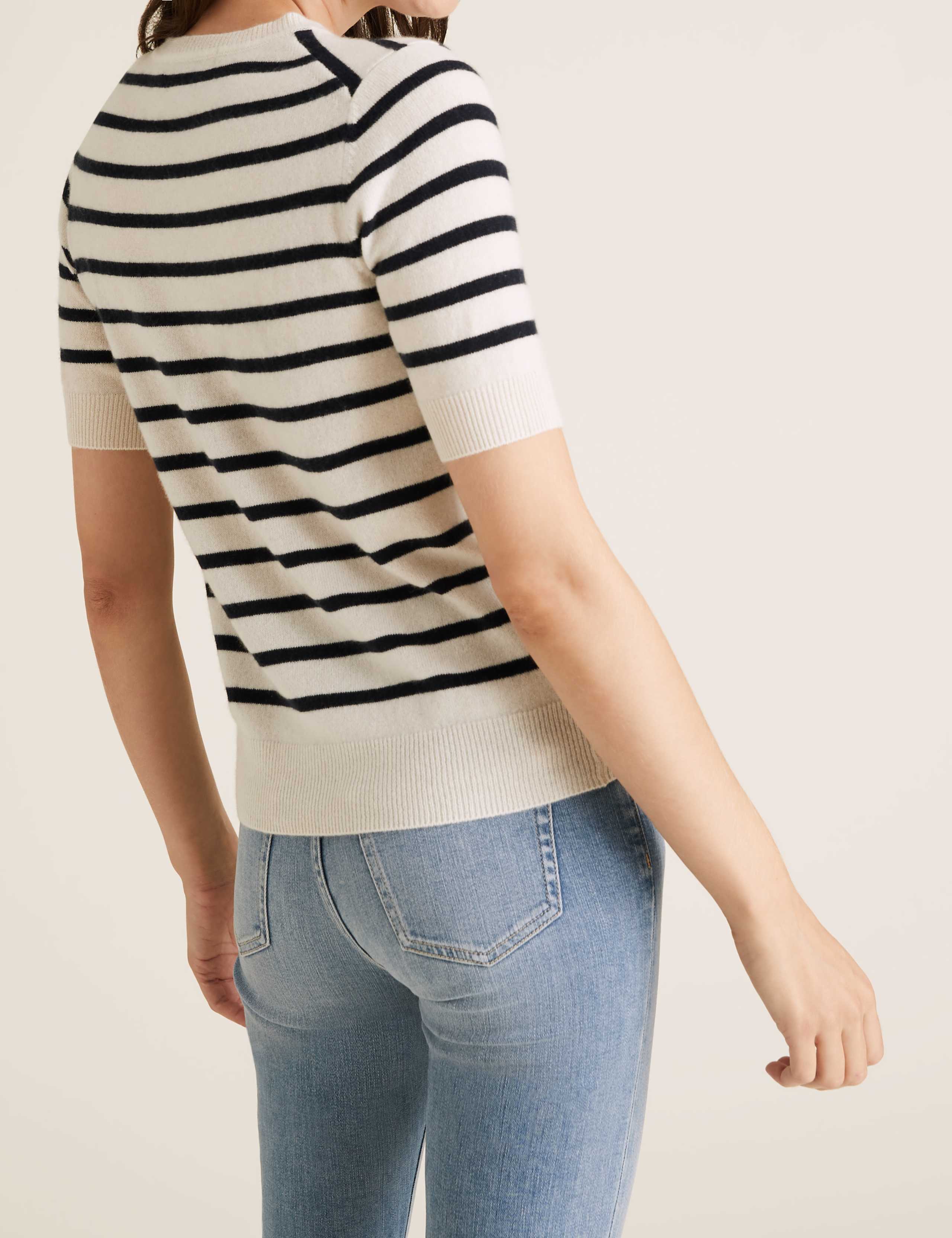Pure Cashmere Striped Knitted Top 4 of 5
