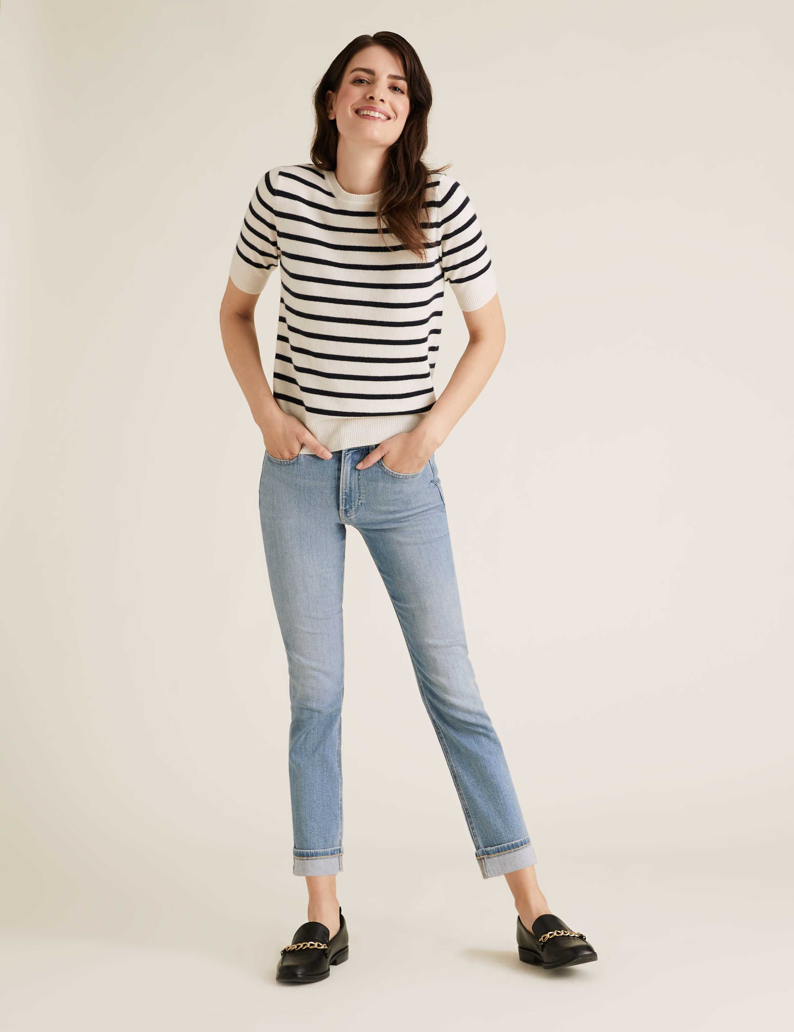 Pure Cashmere Striped Knitted Top 5 of 5
