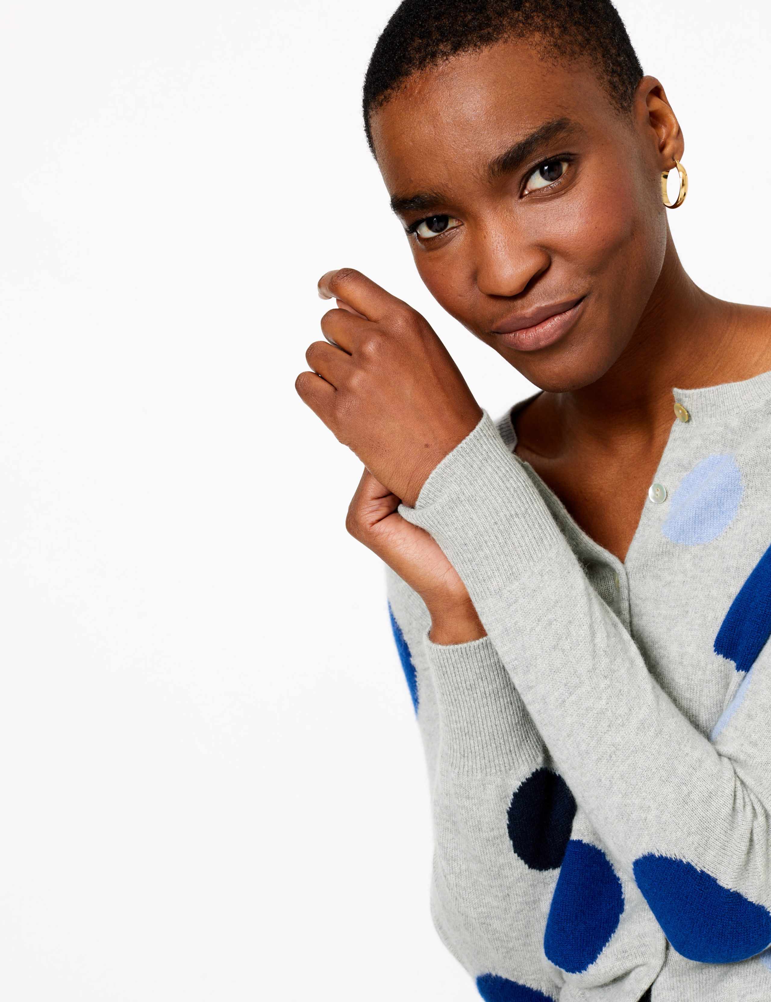 Pure Cashmere Polka Dot Cardigan 3 of 4