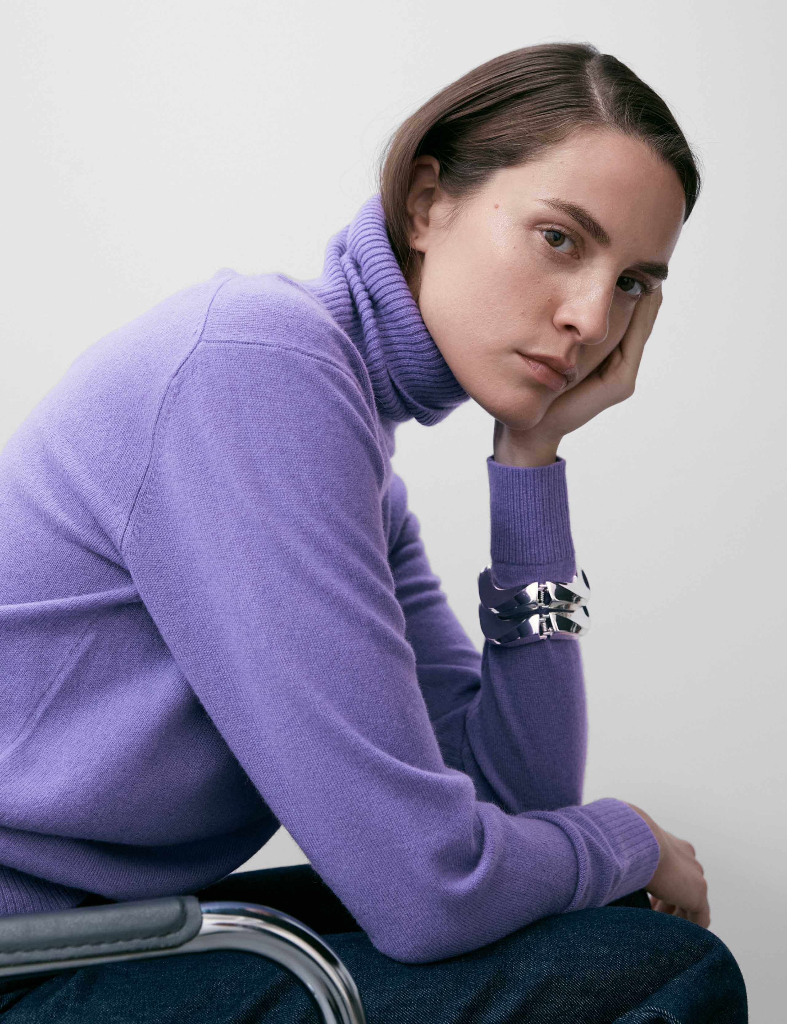 Pure Cashmere Roll Neck Jumper 4 of 5