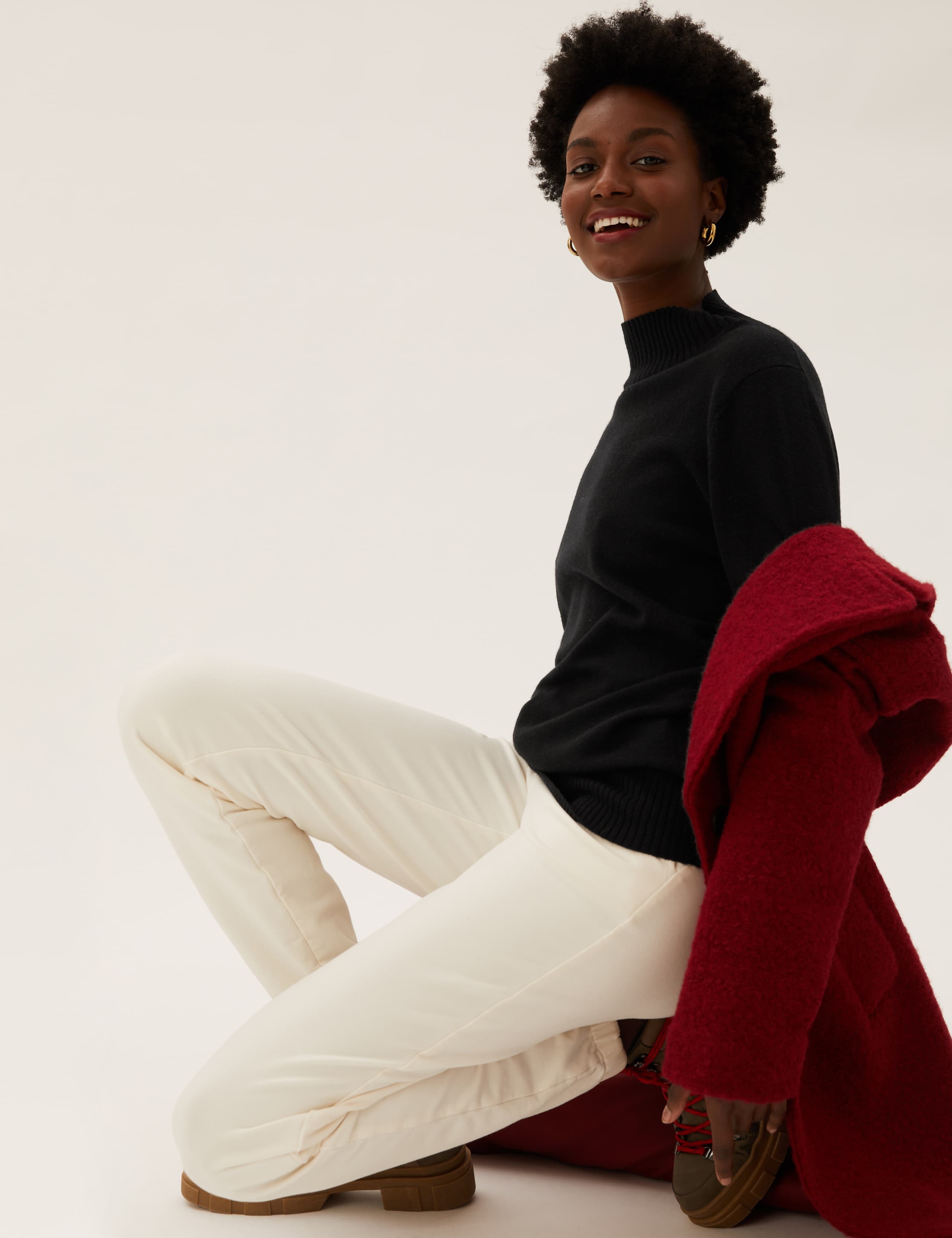 Pure Cashmere Funnel Neck Relaxed Jumper 1 of 6