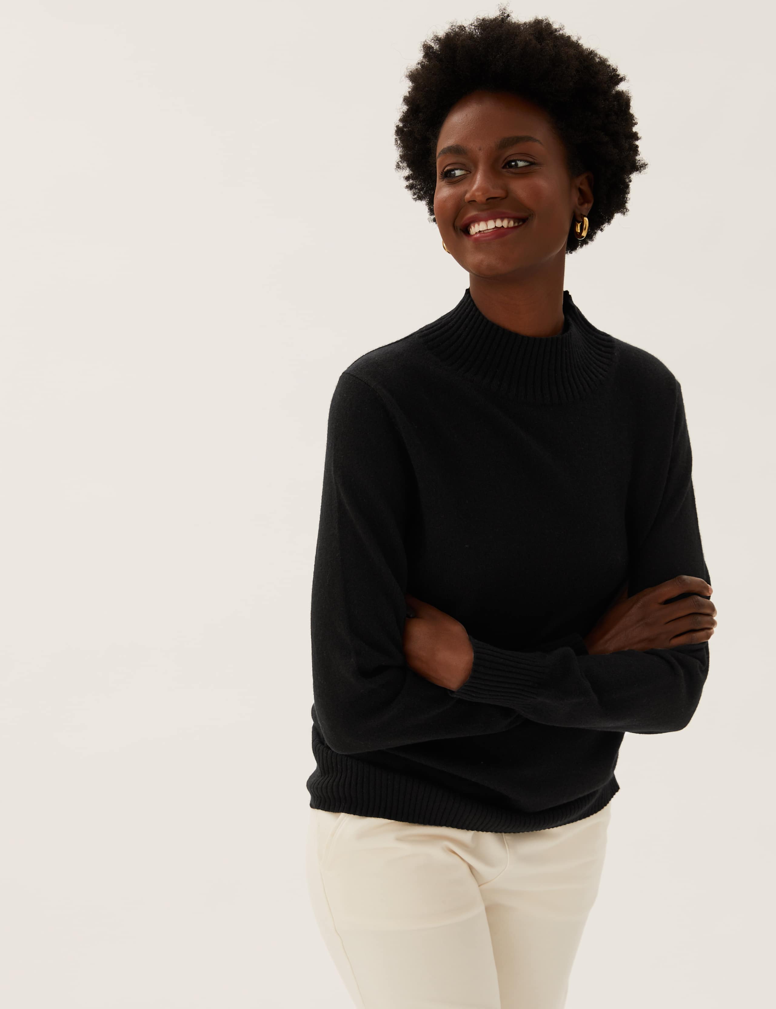 Pure Cashmere Funnel Neck Relaxed Jumper 4 of 6