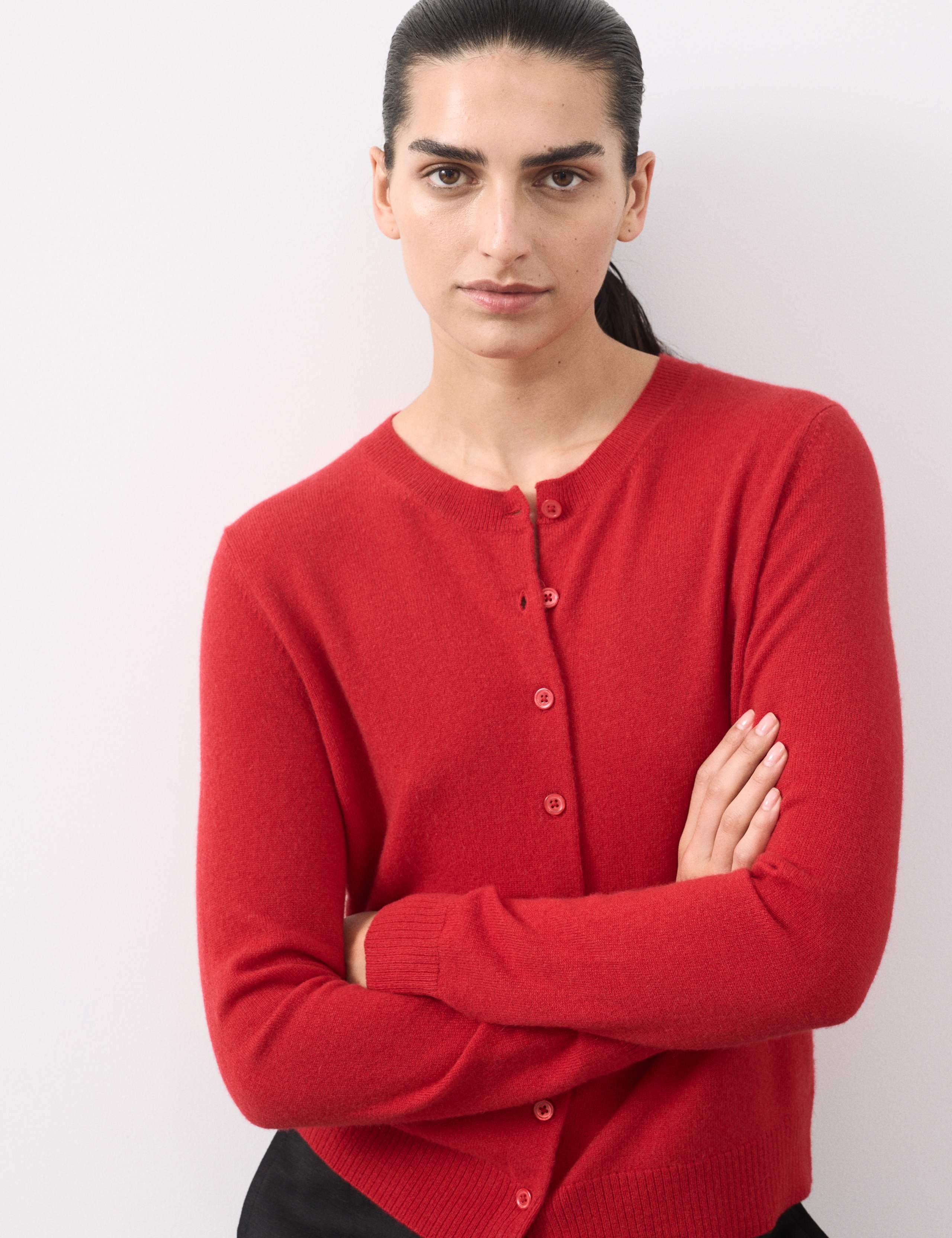 Pure Cashmere Crew Neck Relaxed Cardigan 3 of 6