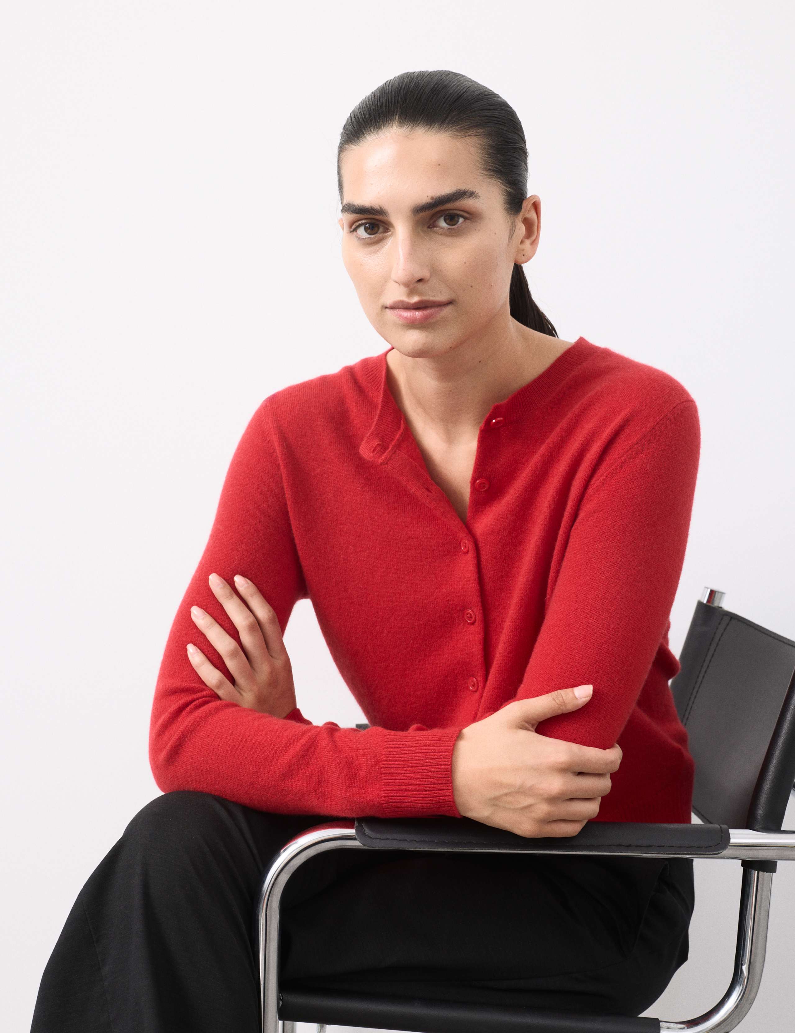 Pure Cashmere Crew Neck Relaxed Cardigan 5 of 6