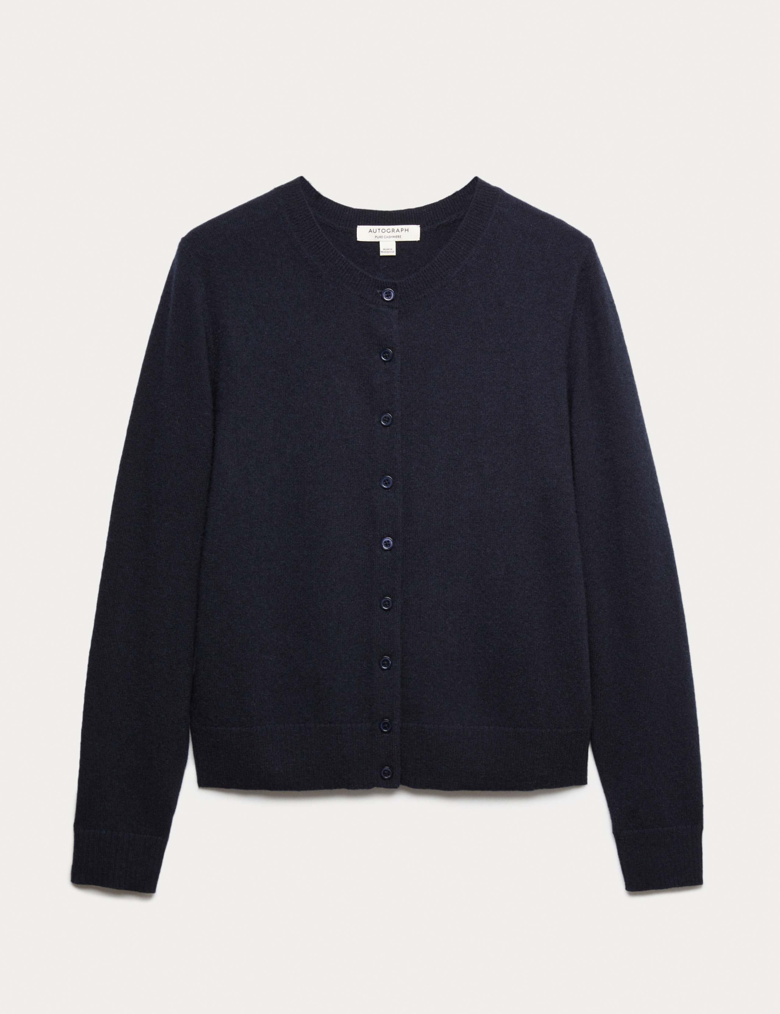 Pure Cashmere Crew Neck Relaxed Cardigan 2 of 5