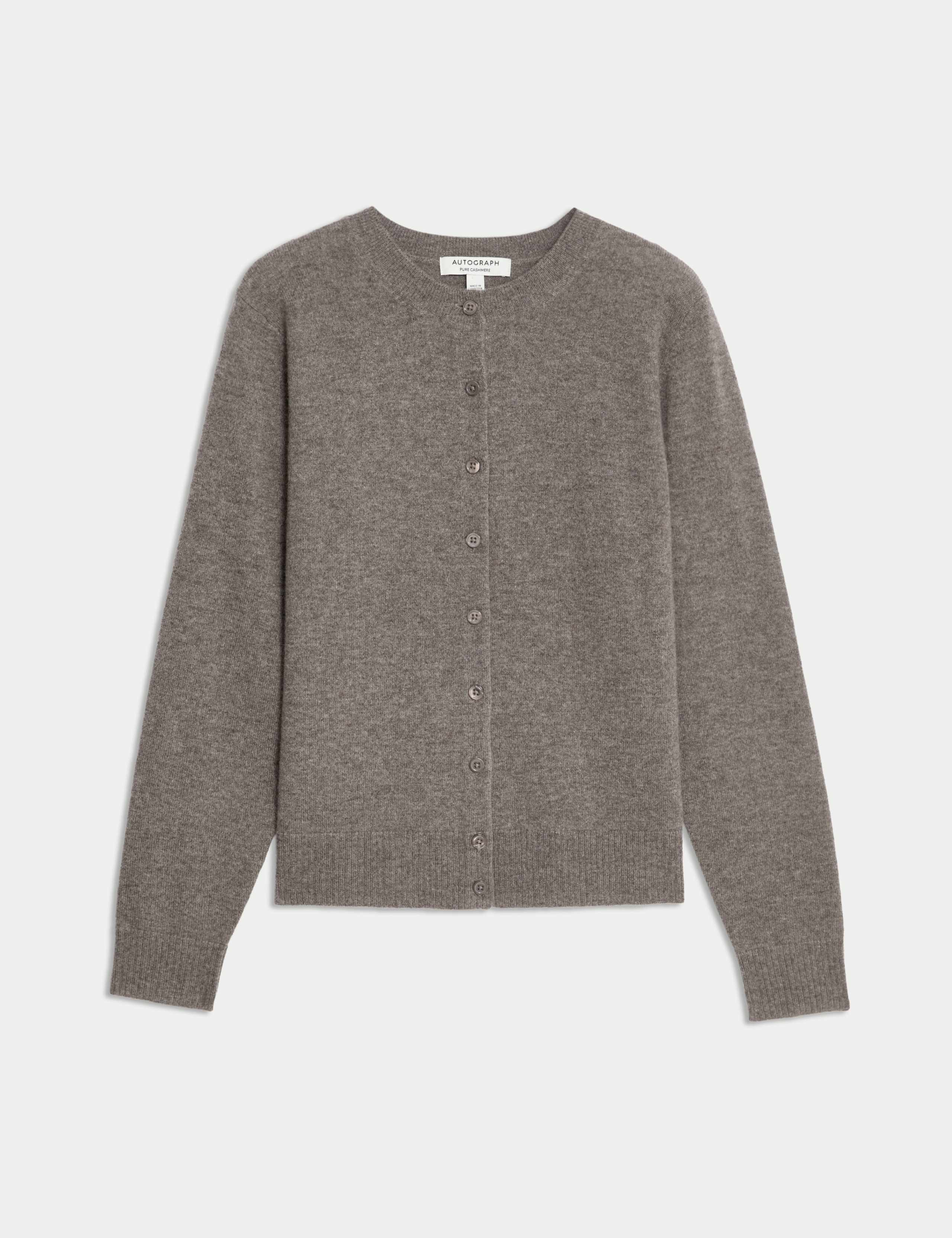Pure Cashmere Crew Neck Relaxed Cardigan 2 of 6