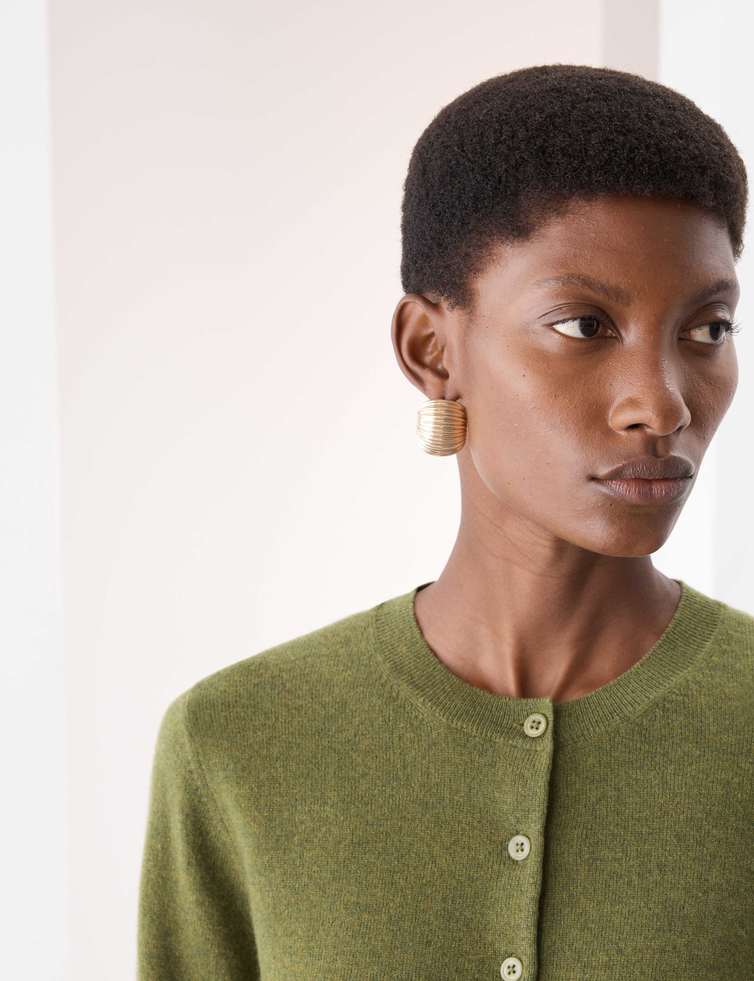 Pure Cashmere Crew Neck Relaxed Cardigan 4 of 8