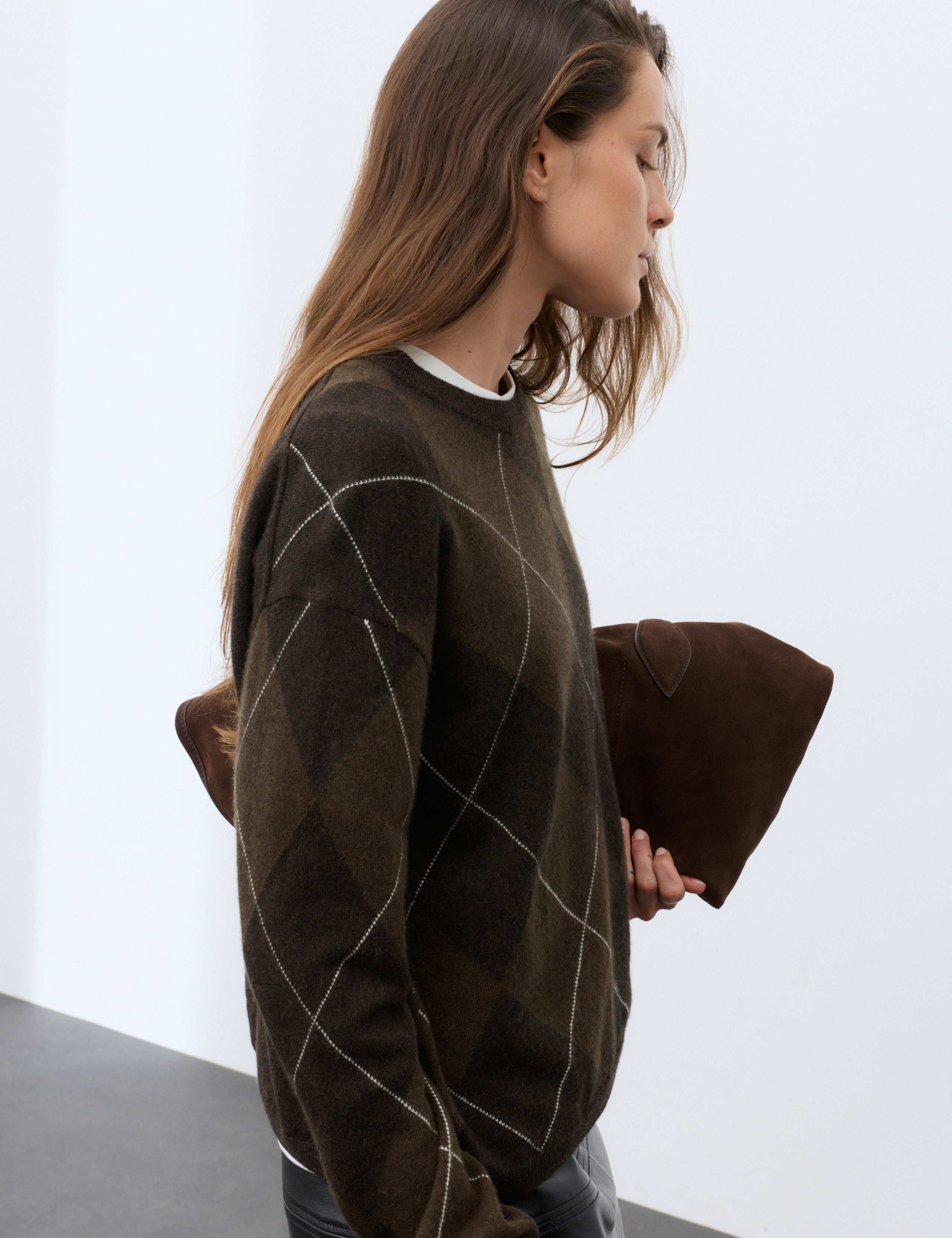 Pure Cashmere Argyle Relaxed Jumper 5 of 6