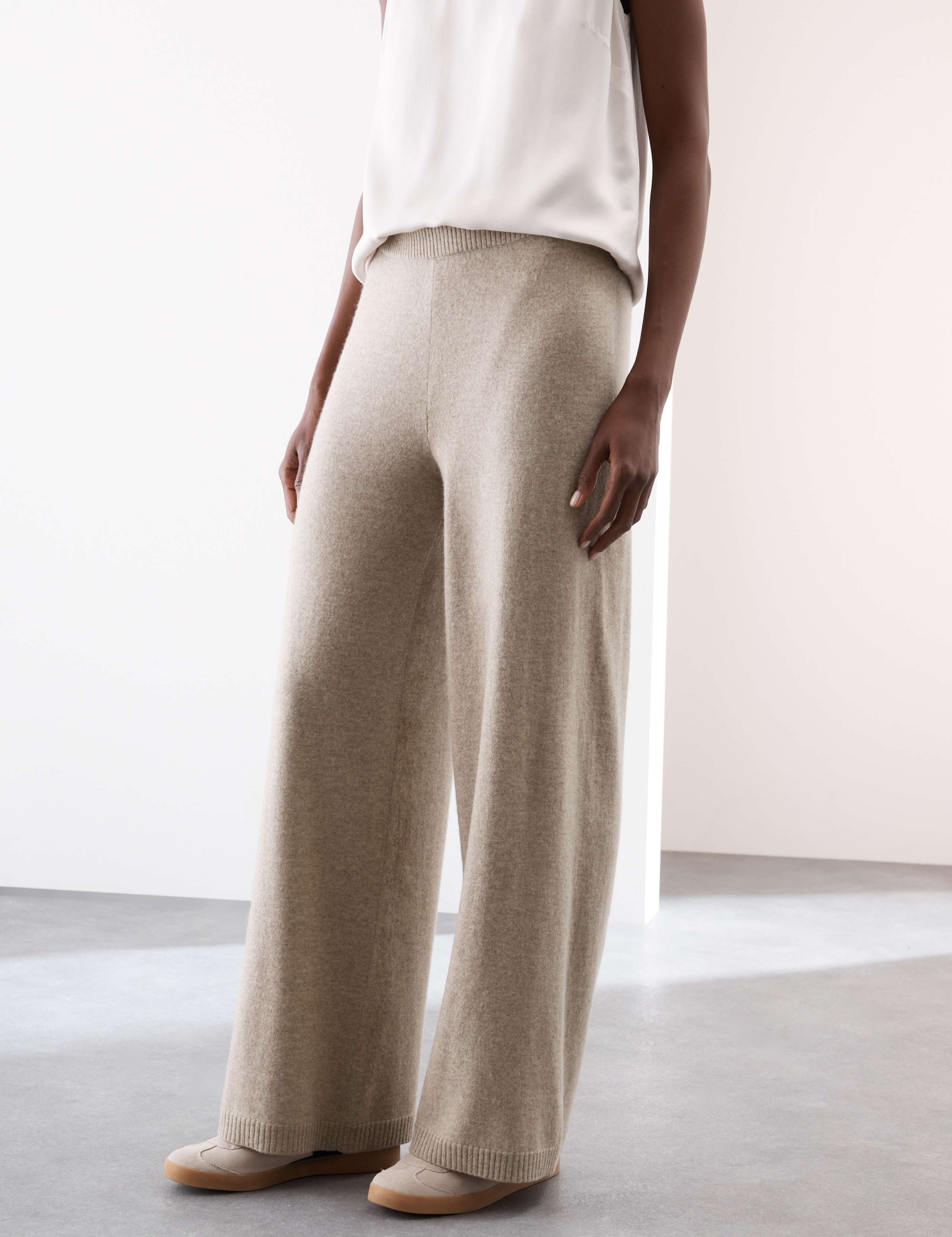 Pure Cashmere Wide Leg Trousers 3 of 7
