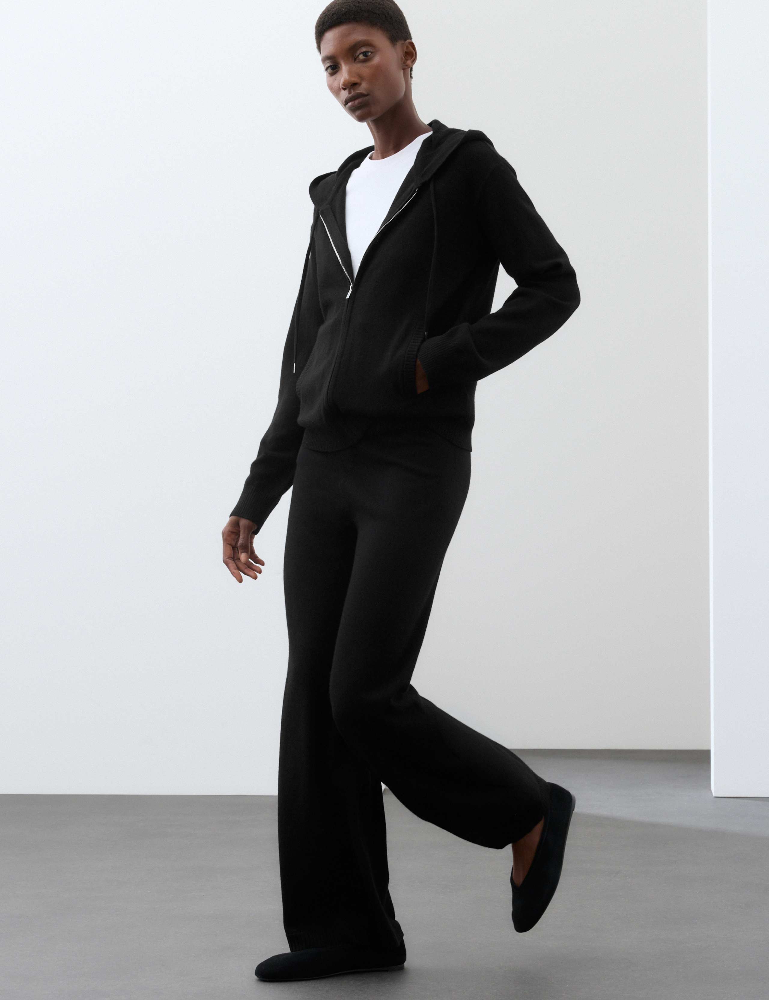 Pure Cashmere Wide Leg Trousers 4 of 7