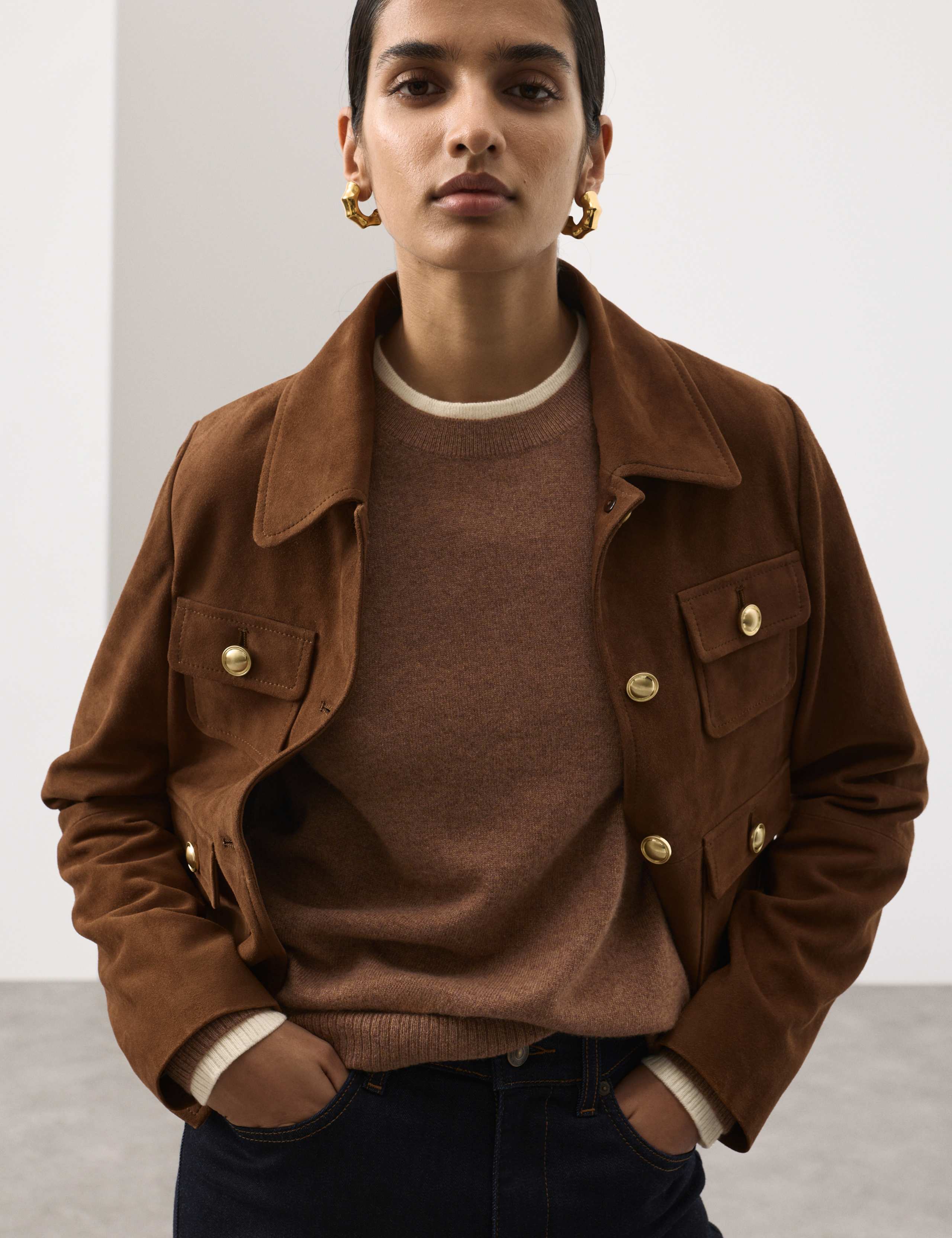 Pure Cashmere Textured Tipped Jumper 5 of 6