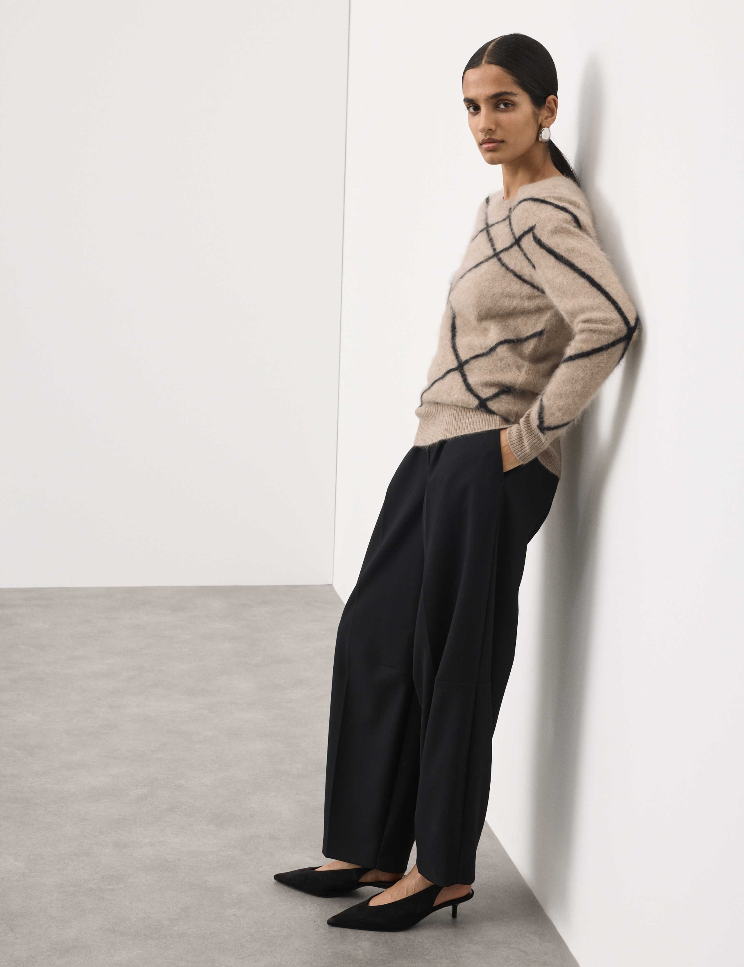 Wool Rich Intarsia Striped Jumper with Cashmere 2 of 4