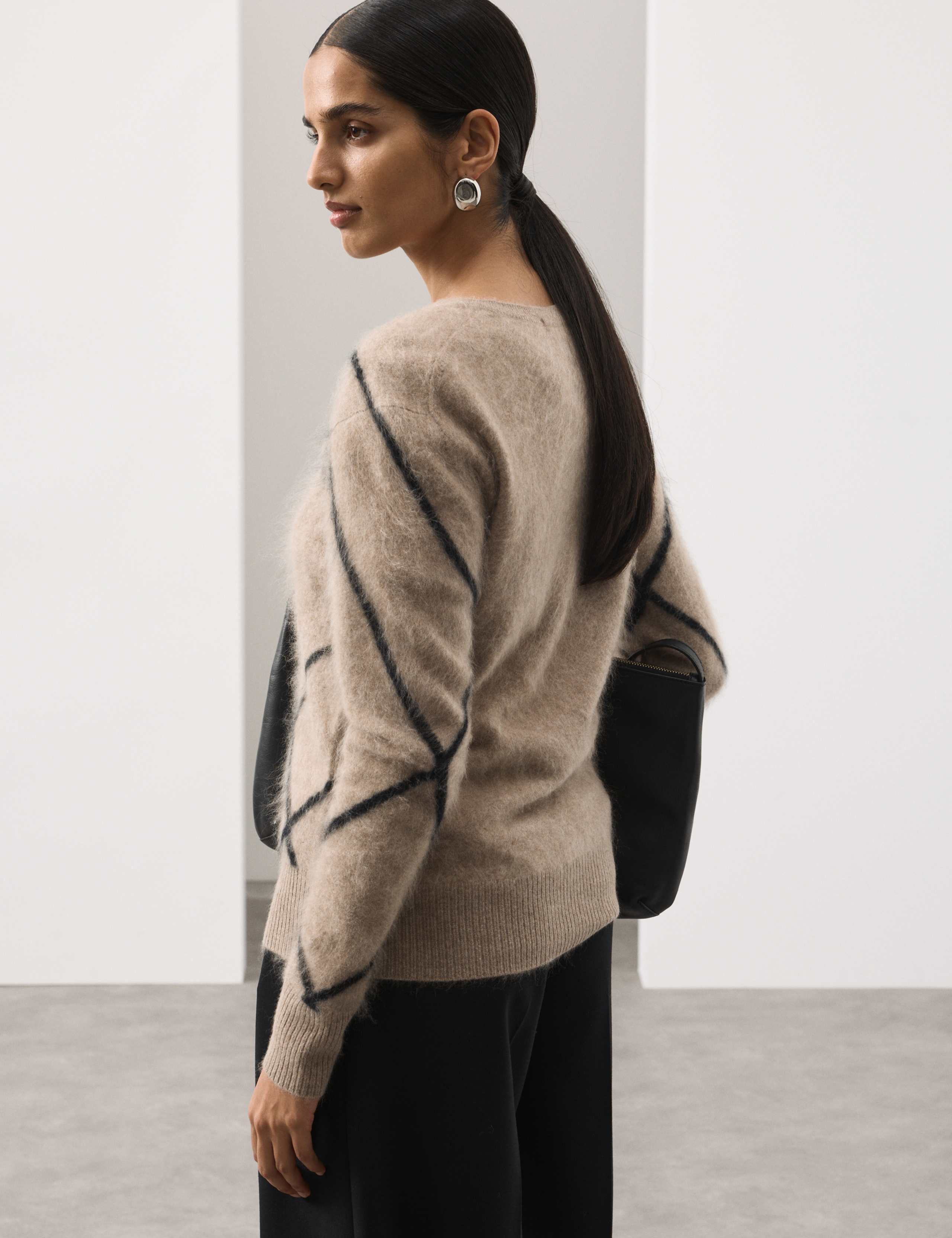 Wool Rich Intarsia Striped Jumper with Cashmere 4 of 4