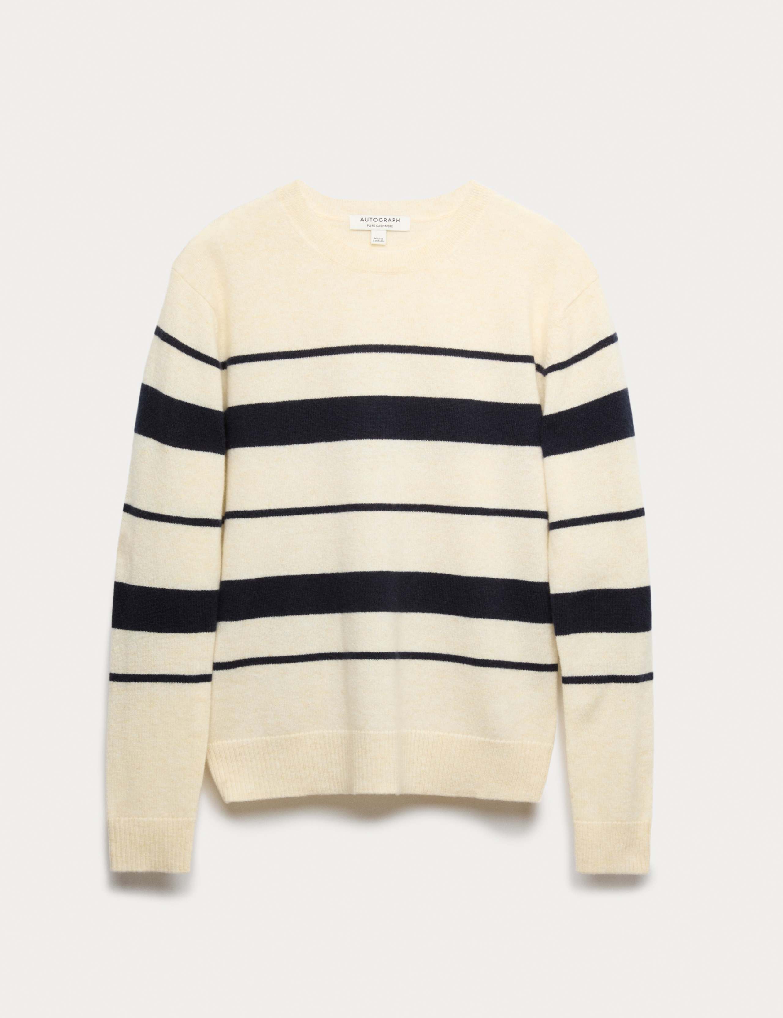 Pure Cashmere Striped Crew Neck Jumper 2 of 6