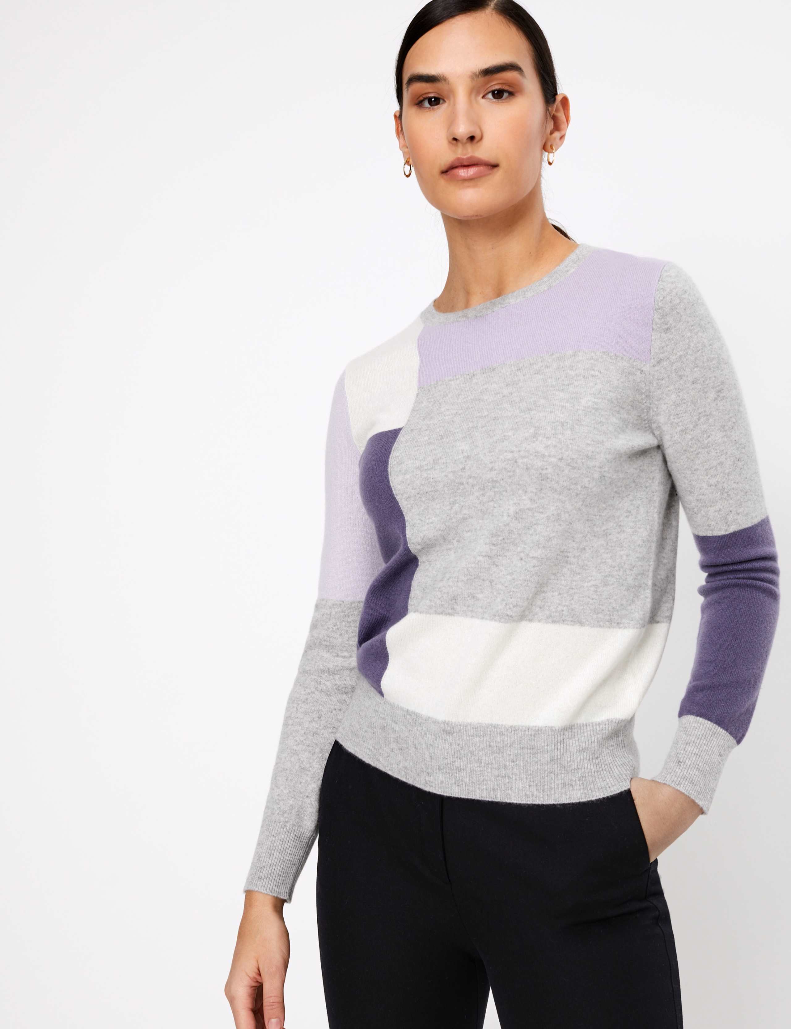 Pure Cashmere Colour Block Jumper 3 of 4