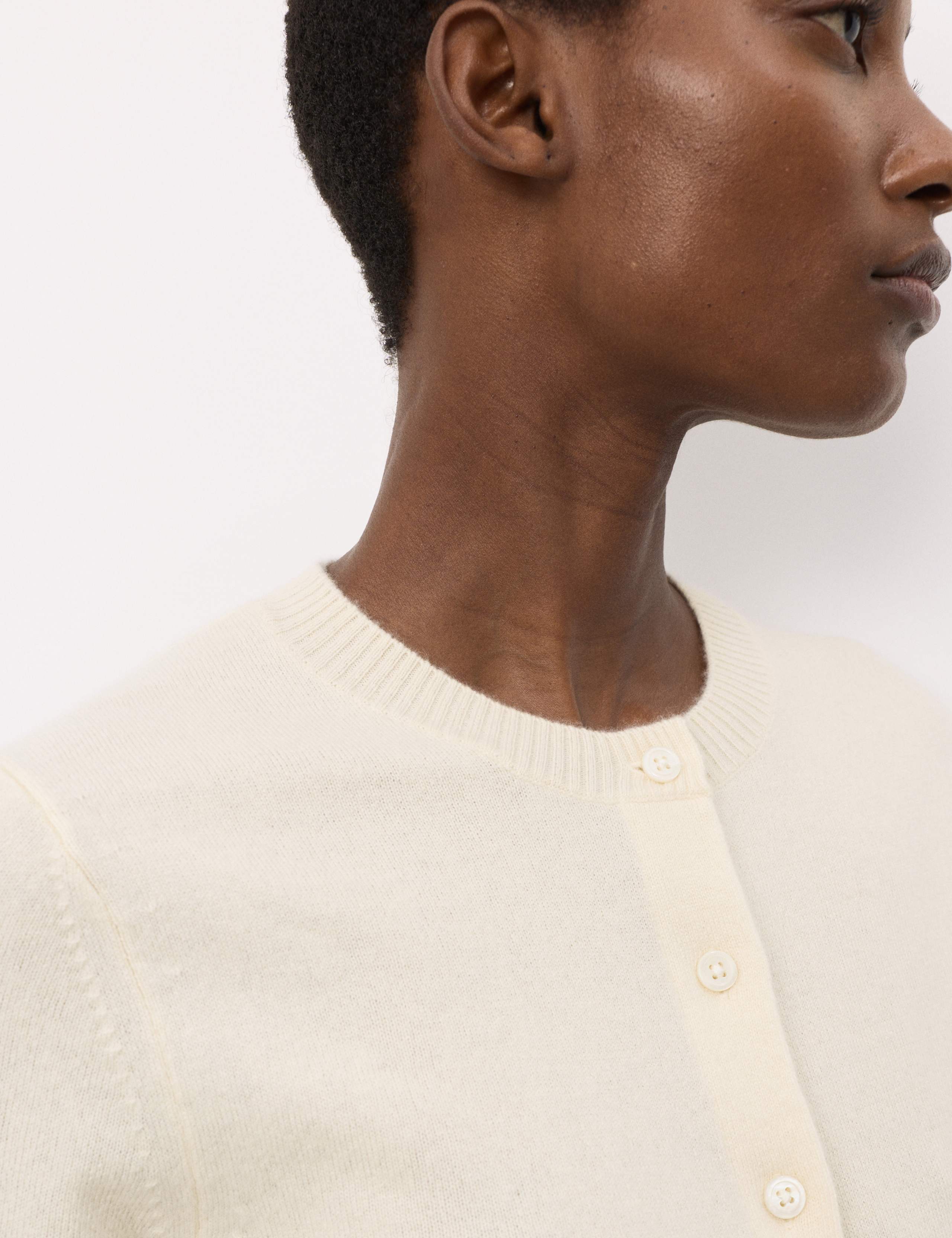 Pure Cashmere Crew Neck Cropped Cardigan 5 of 7