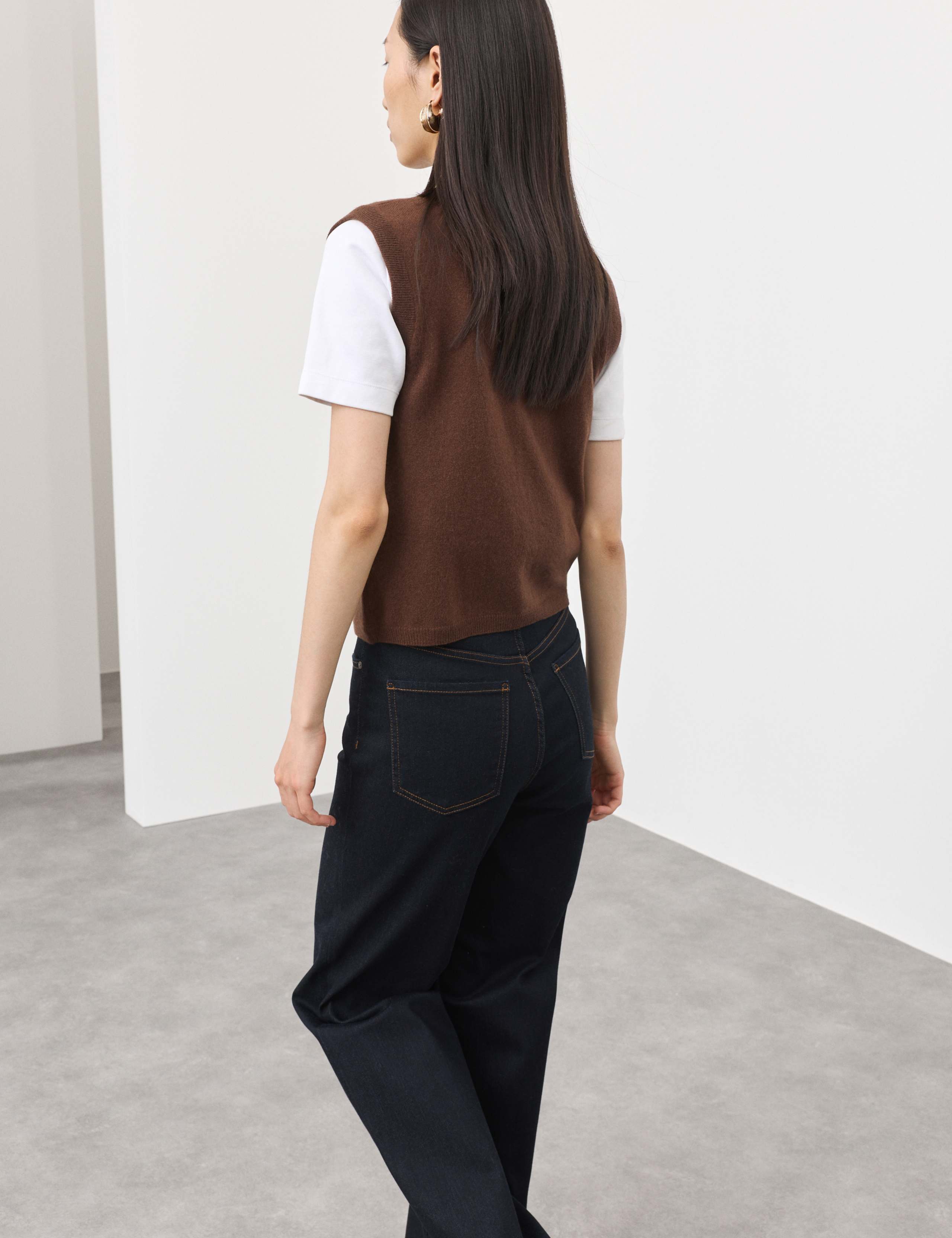 Pure Cashmere Button Through Knitted Waistcoat 6 of 6