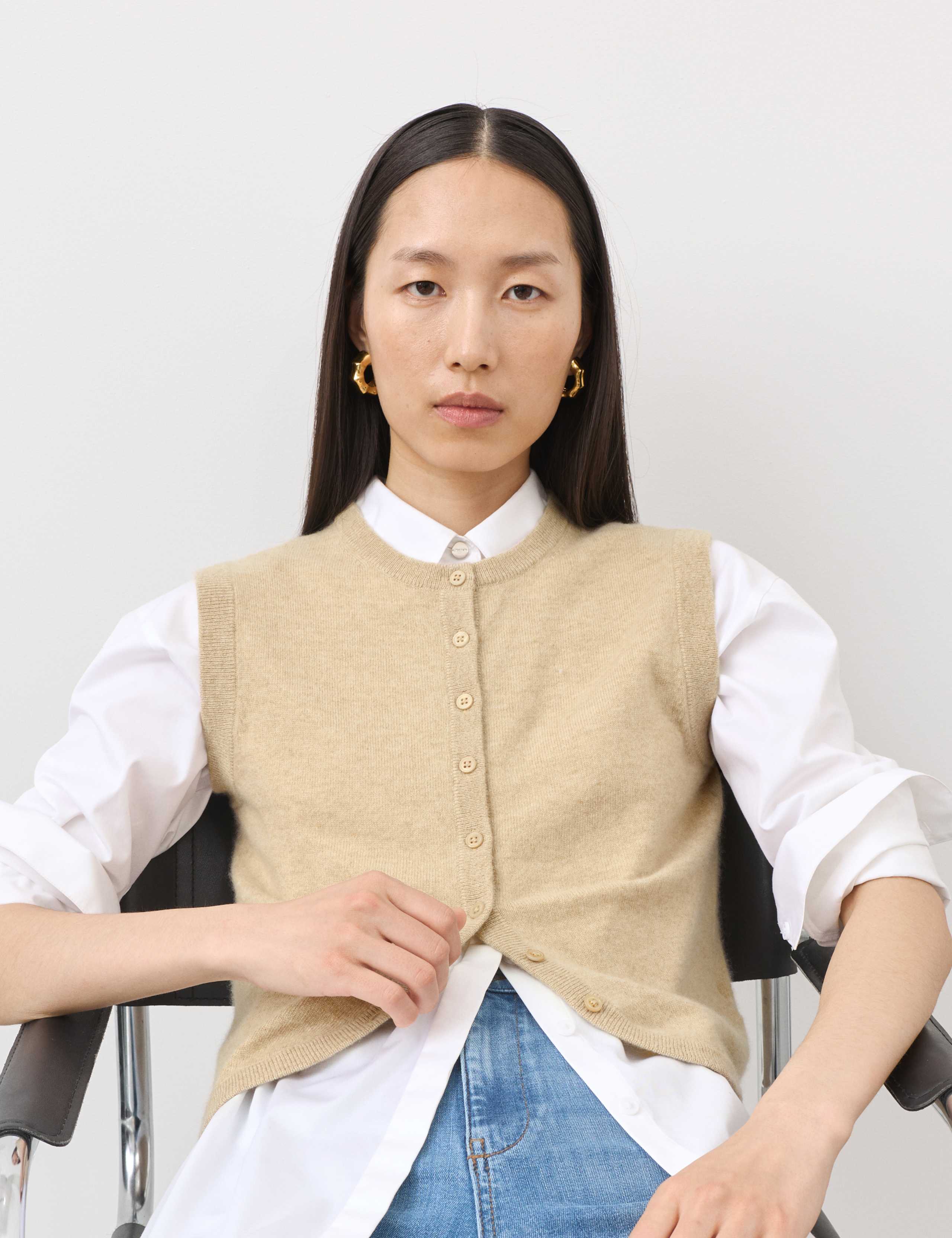 Pure Cashmere Button Through Knitted Waistcoat 4 of 7