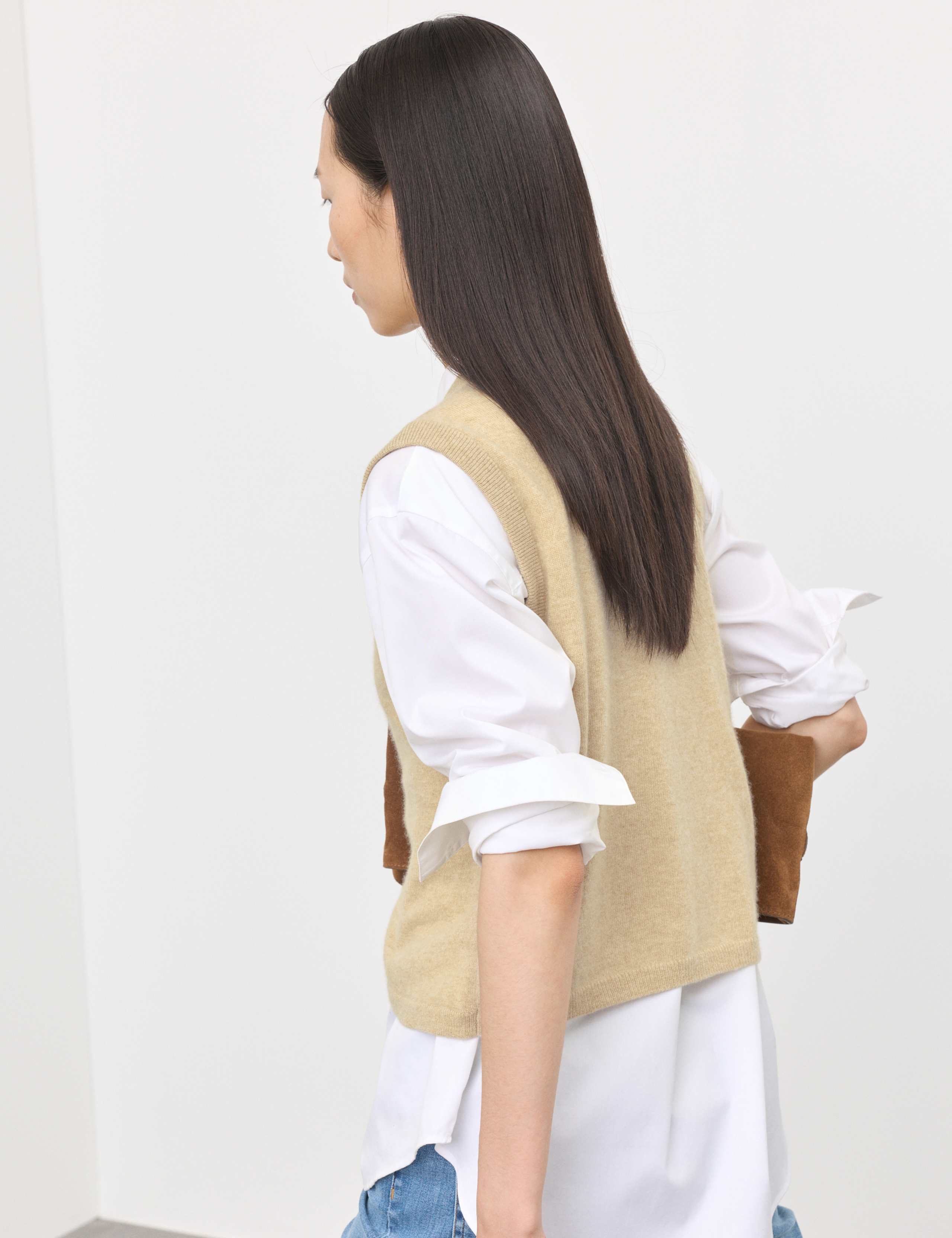 Pure Cashmere Button Through Knitted Waistcoat 6 of 7