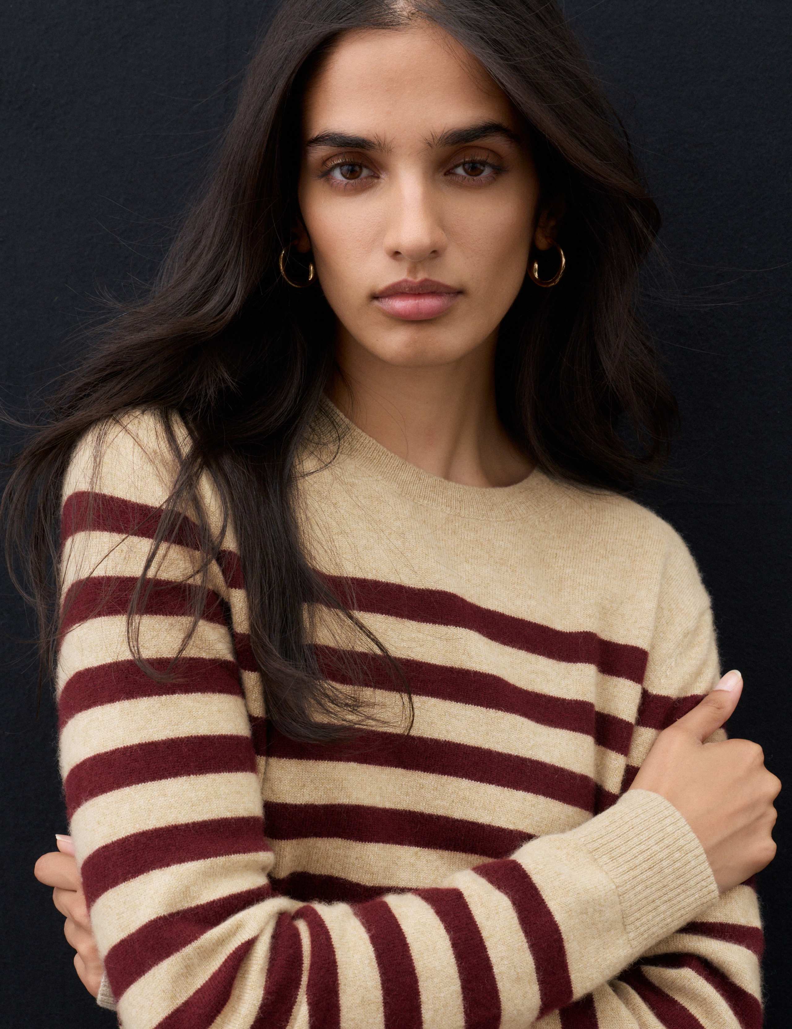 Pure Cashmere Striped Crew Neck Jumper 8 of 8