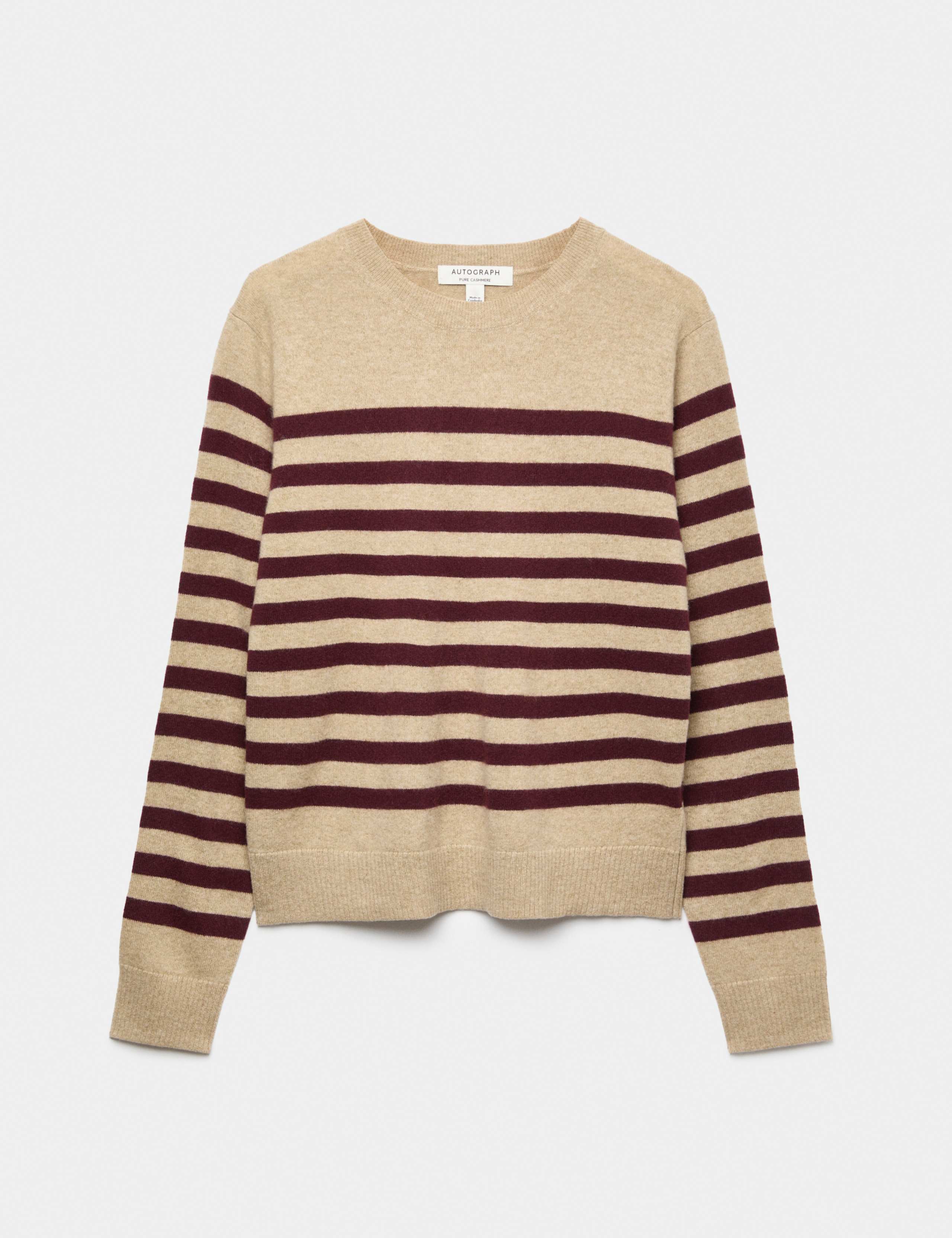 Pure Cashmere Striped Crew Neck Jumper 2 of 8