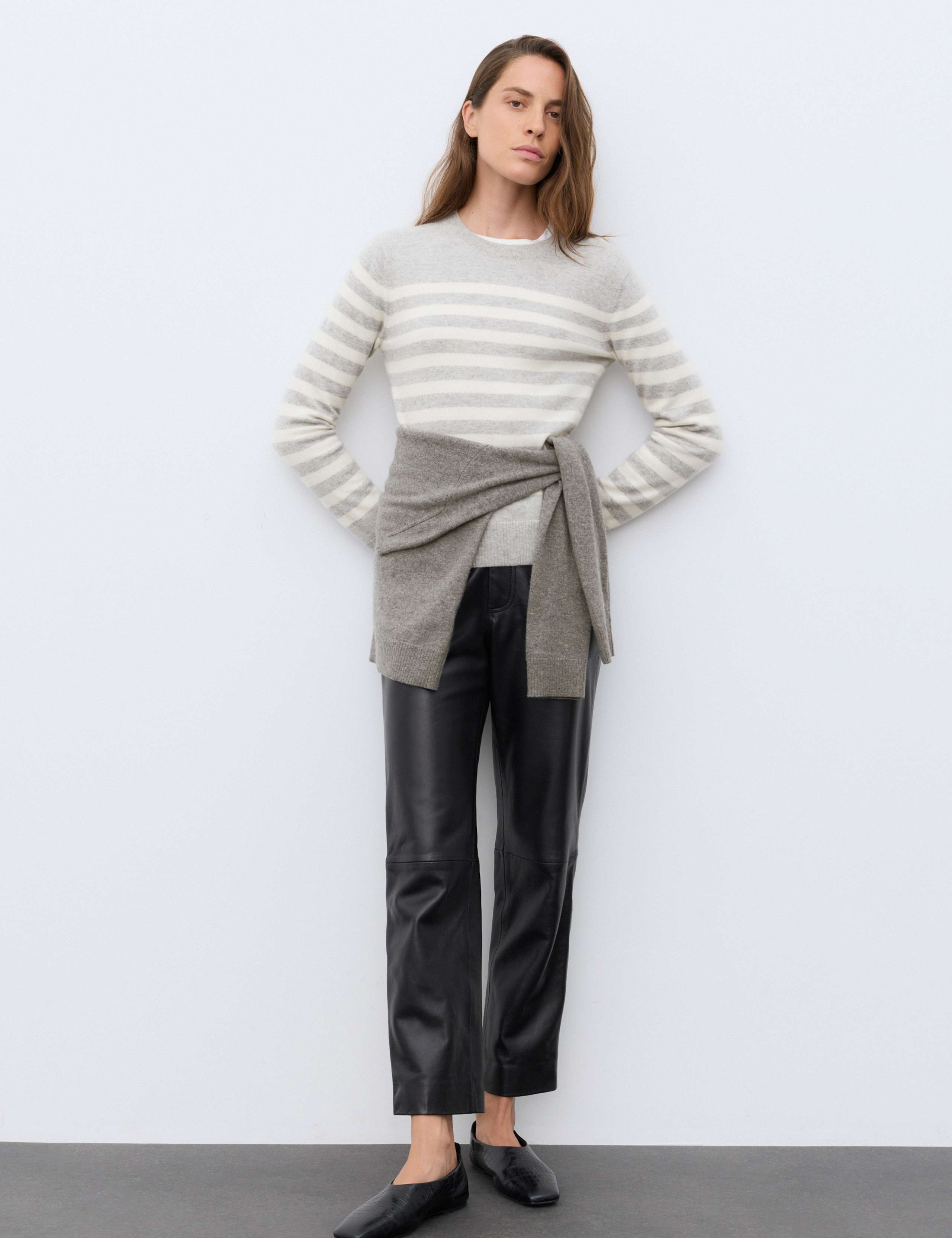 Pure Cashmere Striped Crew Neck Jumper 4 of 6