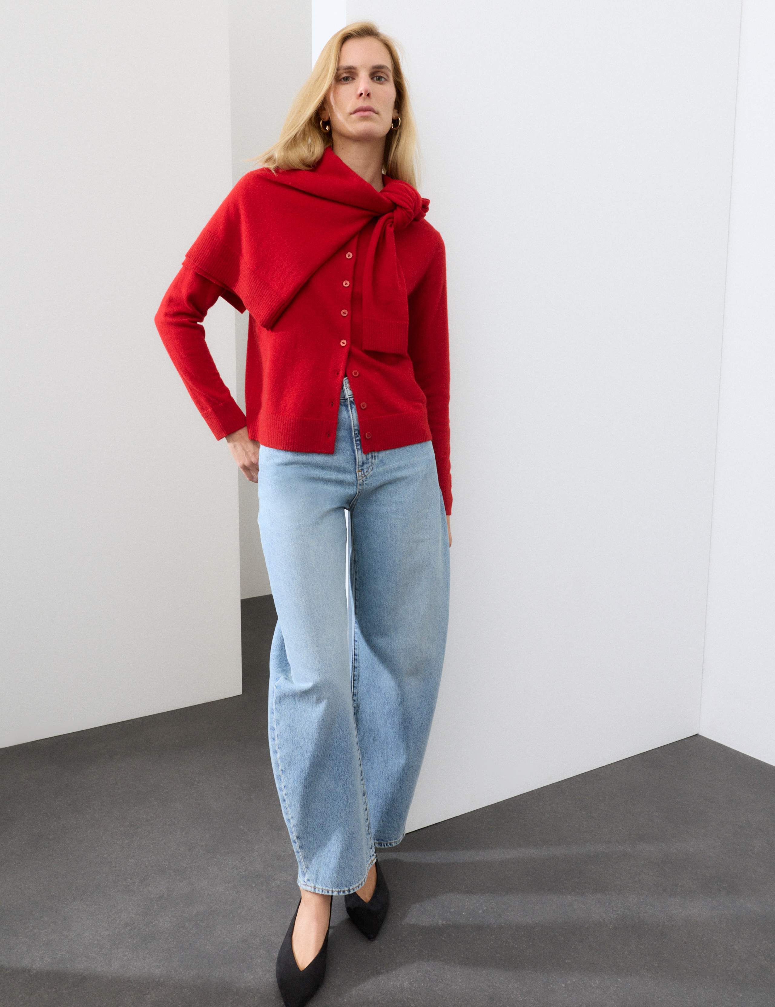 Pure Cashmere Crew Neck Button Front Cardigan 5 of 7