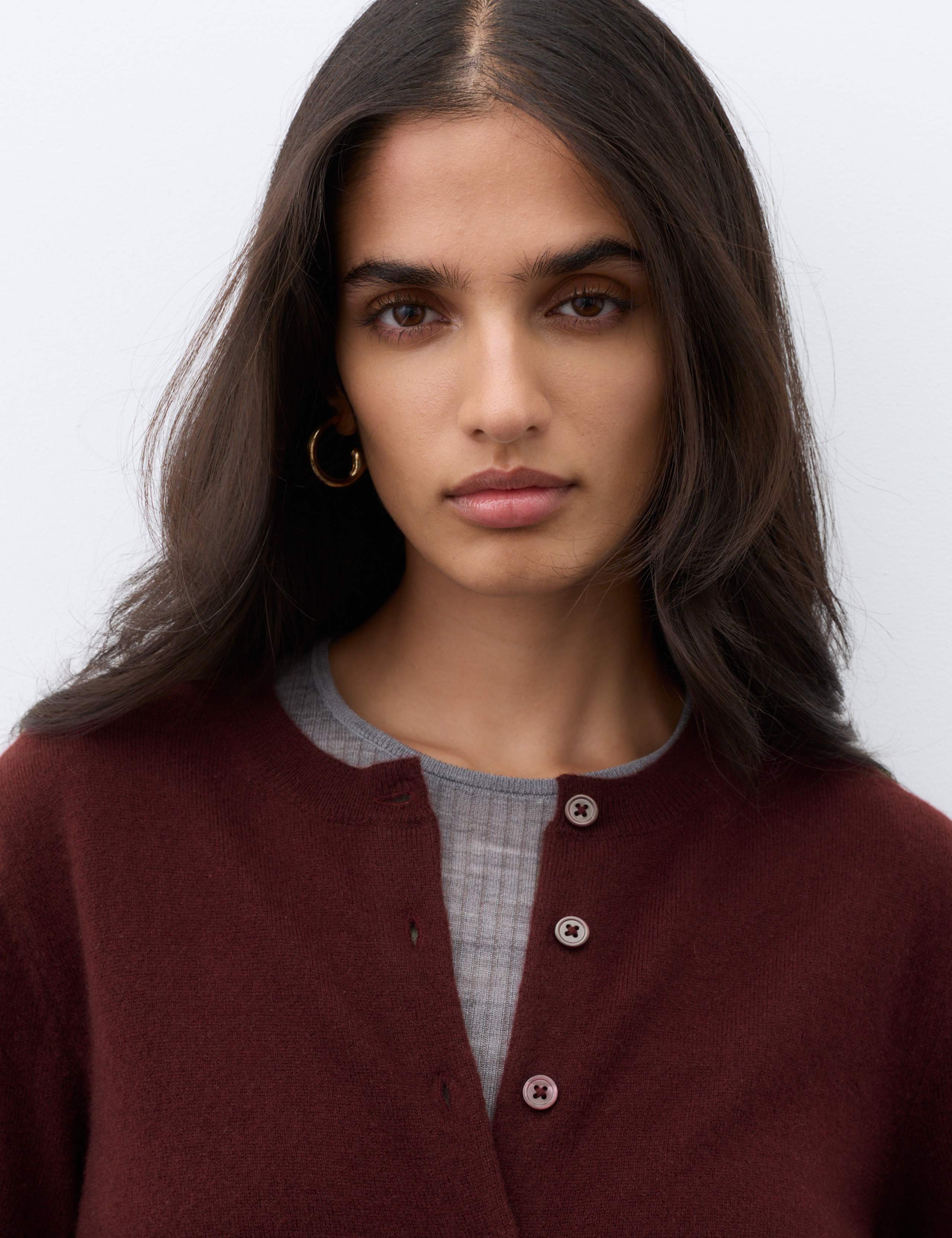 Pure Cashmere Crew Neck Button Front Cardigan 6 of 6