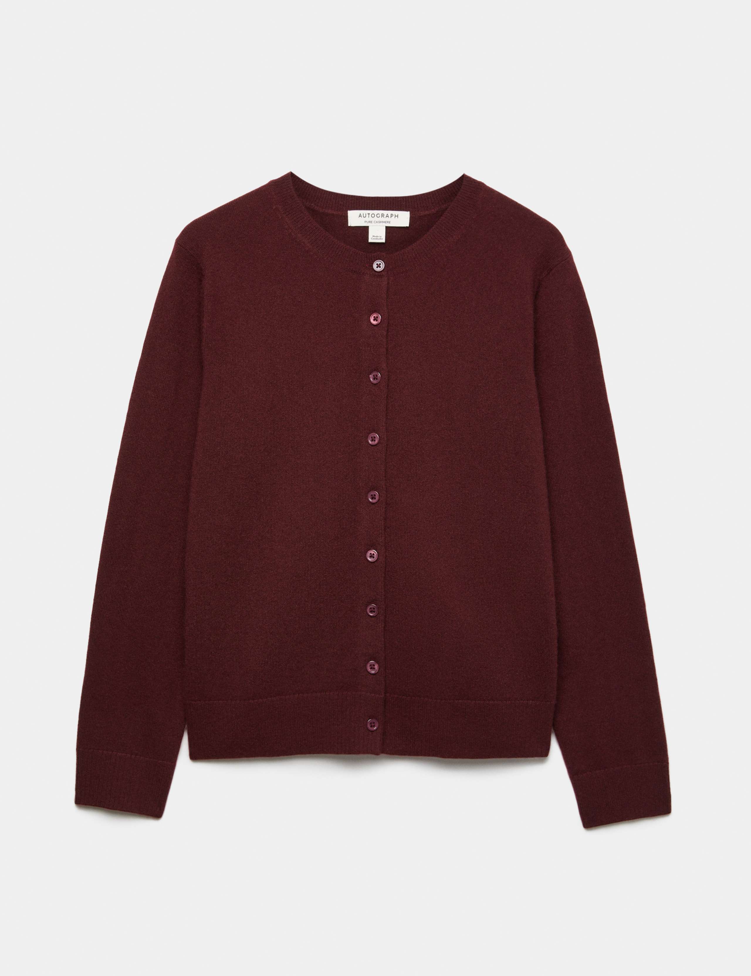 Pure Cashmere Crew Neck Button Front Cardigan 2 of 6