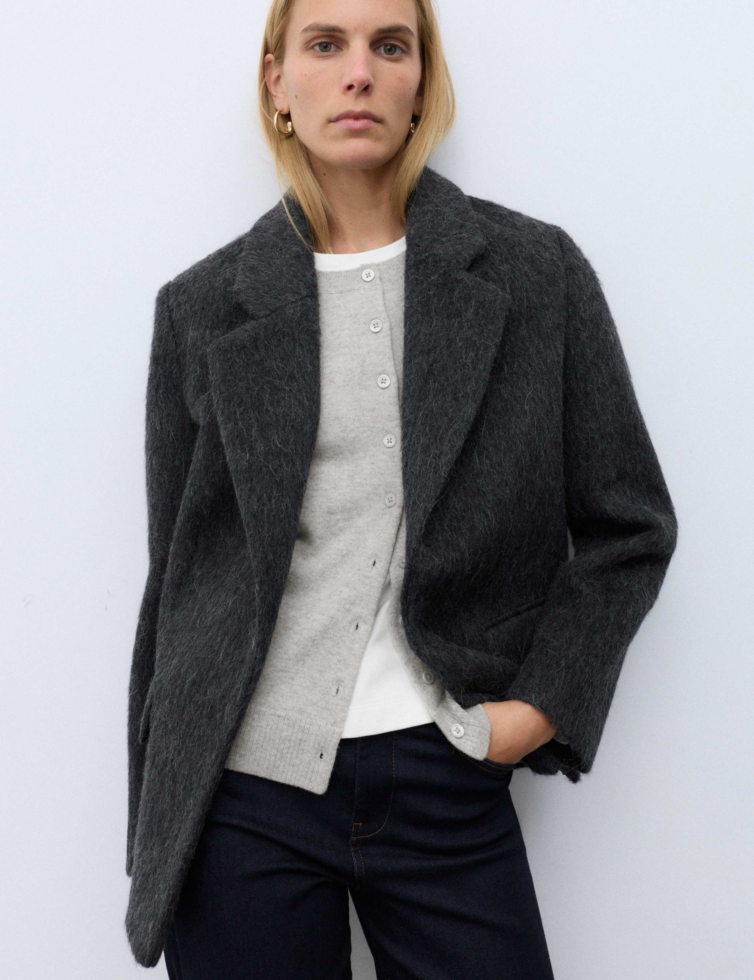 Pure Cashmere Crew Neck Button Front Cardigan 5 of 7