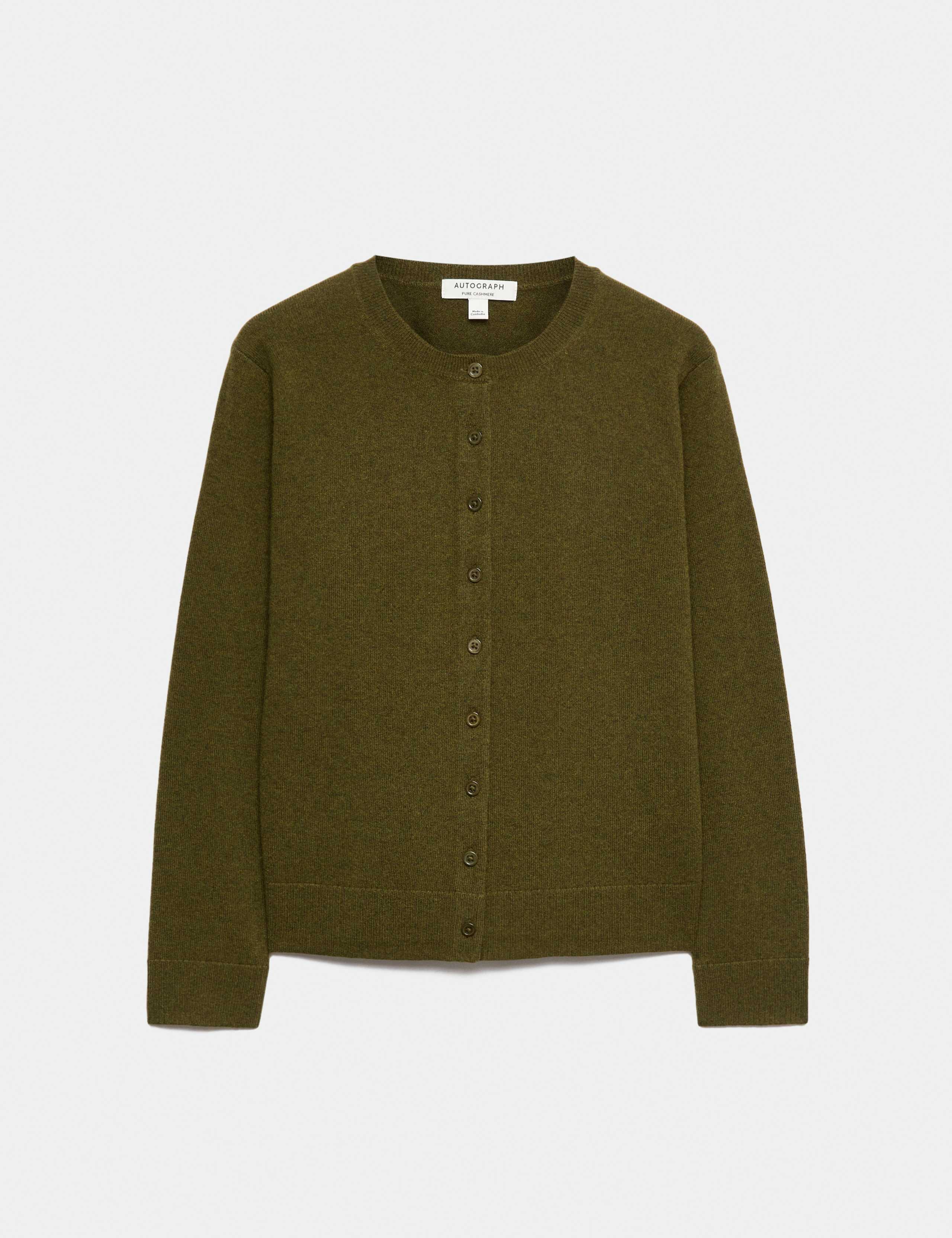Pure Cashmere Crew Neck Button Front Cardigan 2 of 6