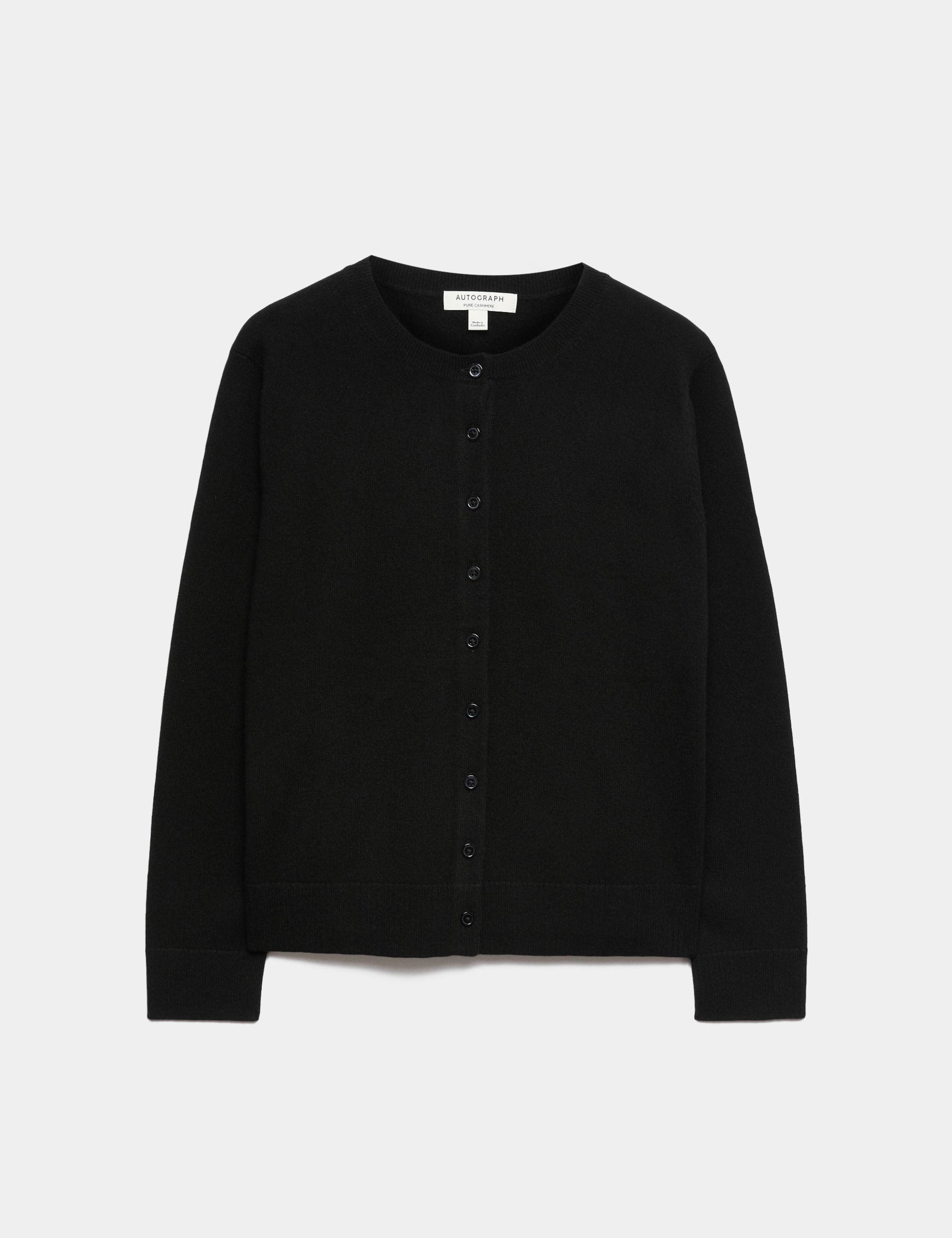 Pure Cashmere Crew Neck Button Front Cardigan 2 of 7