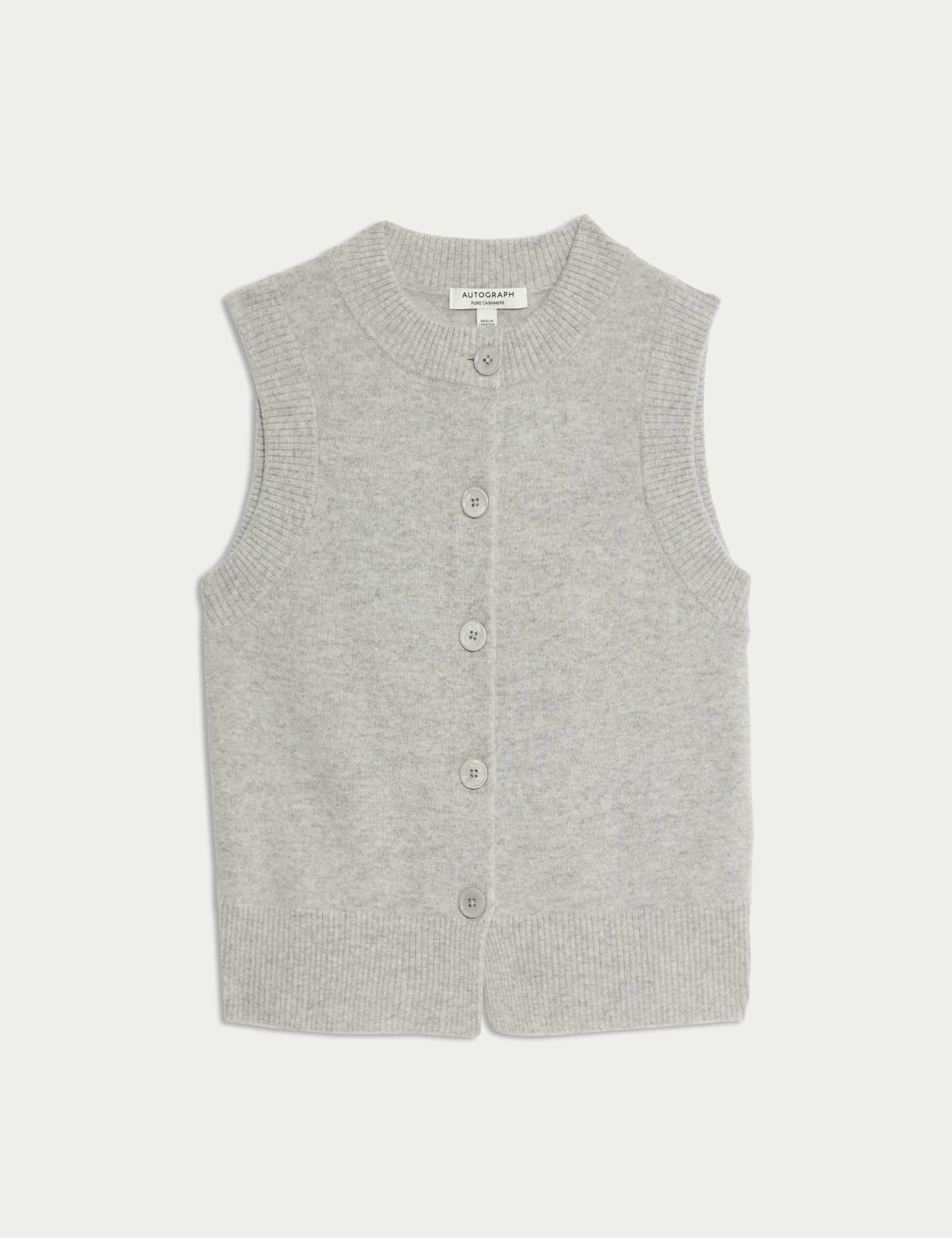 Pure Cashmere Button Through Knitted Vest 2 of 5