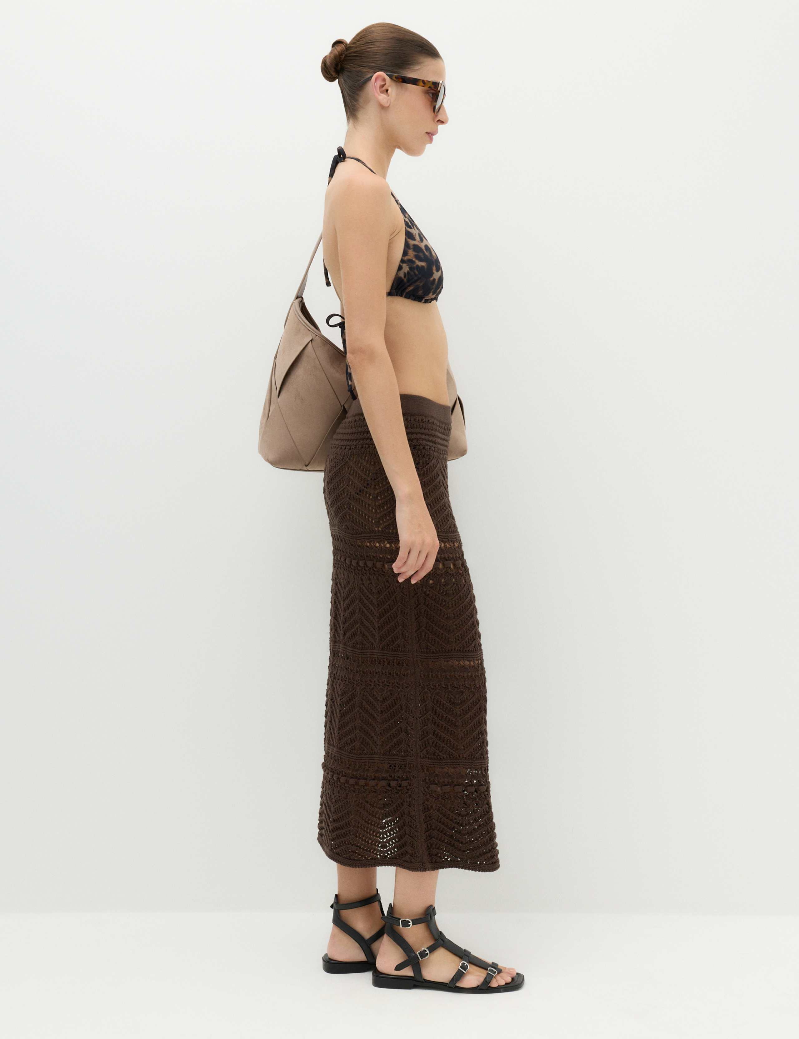 Cotton Rich Pointelle Knitted Maxi Skirt 5 of 7