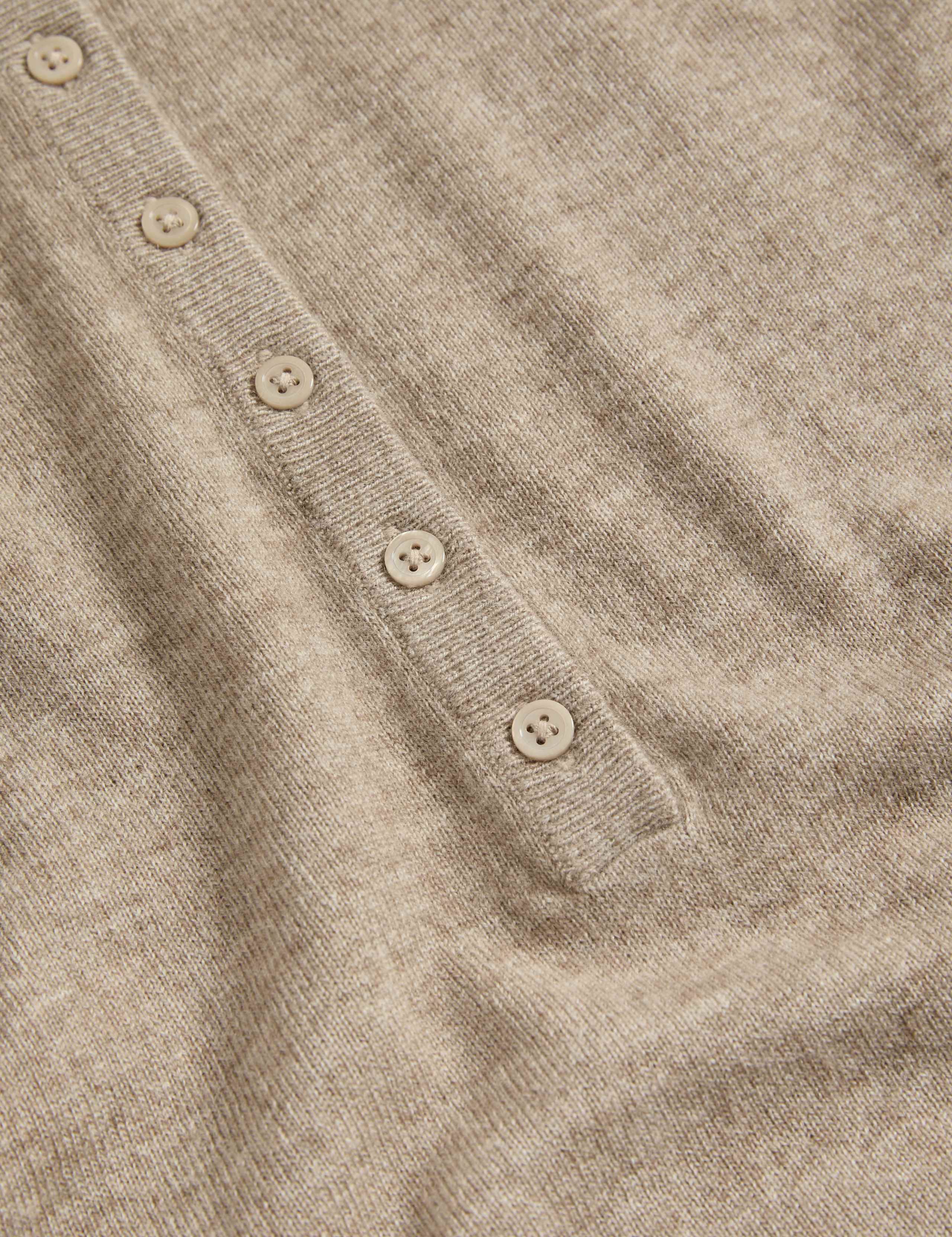 Merino Wool Rich Polo Neck Knitted Top with Cashmere 8 of 8