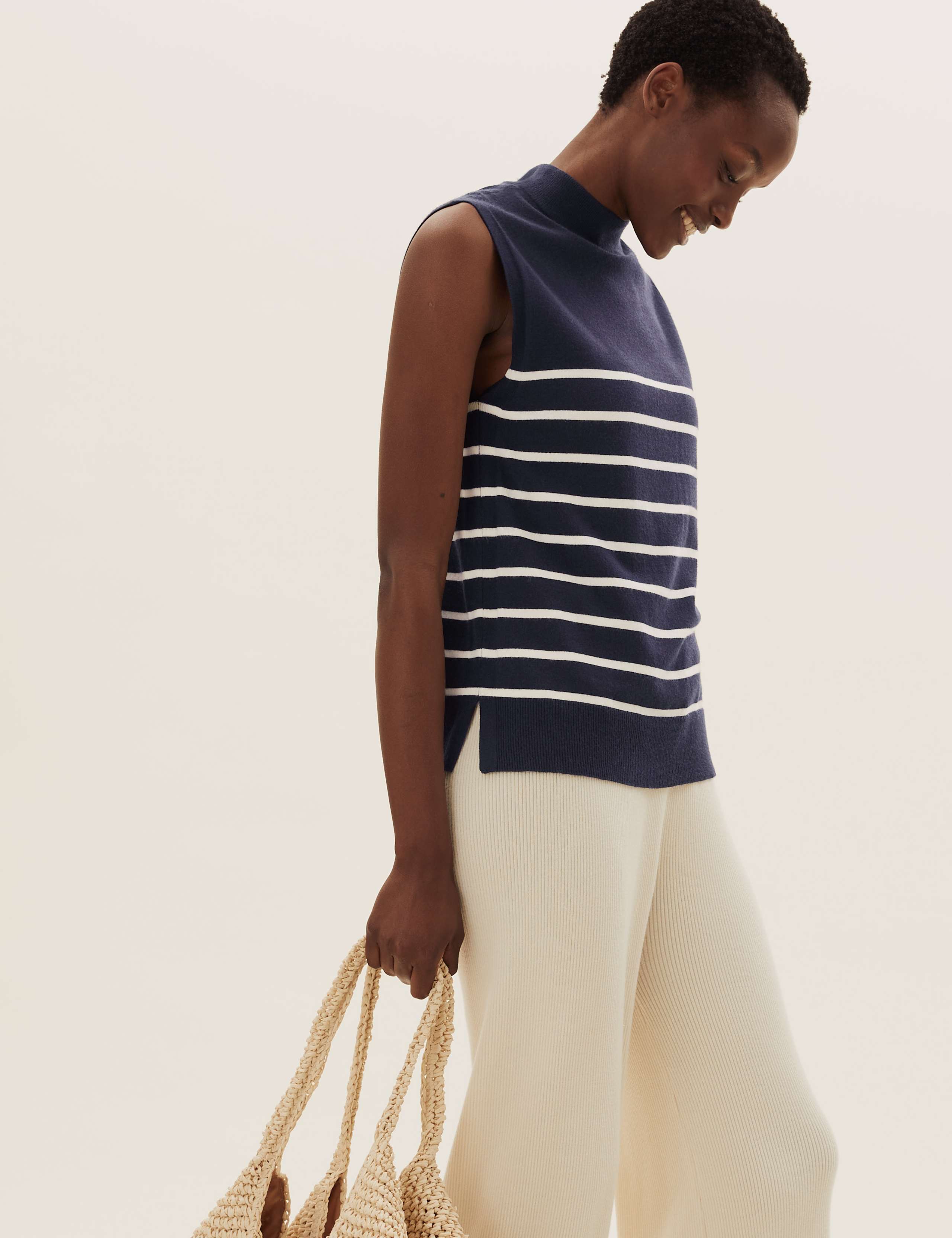 Soft Touch Striped Funnel Neck Tunic 3 of 6