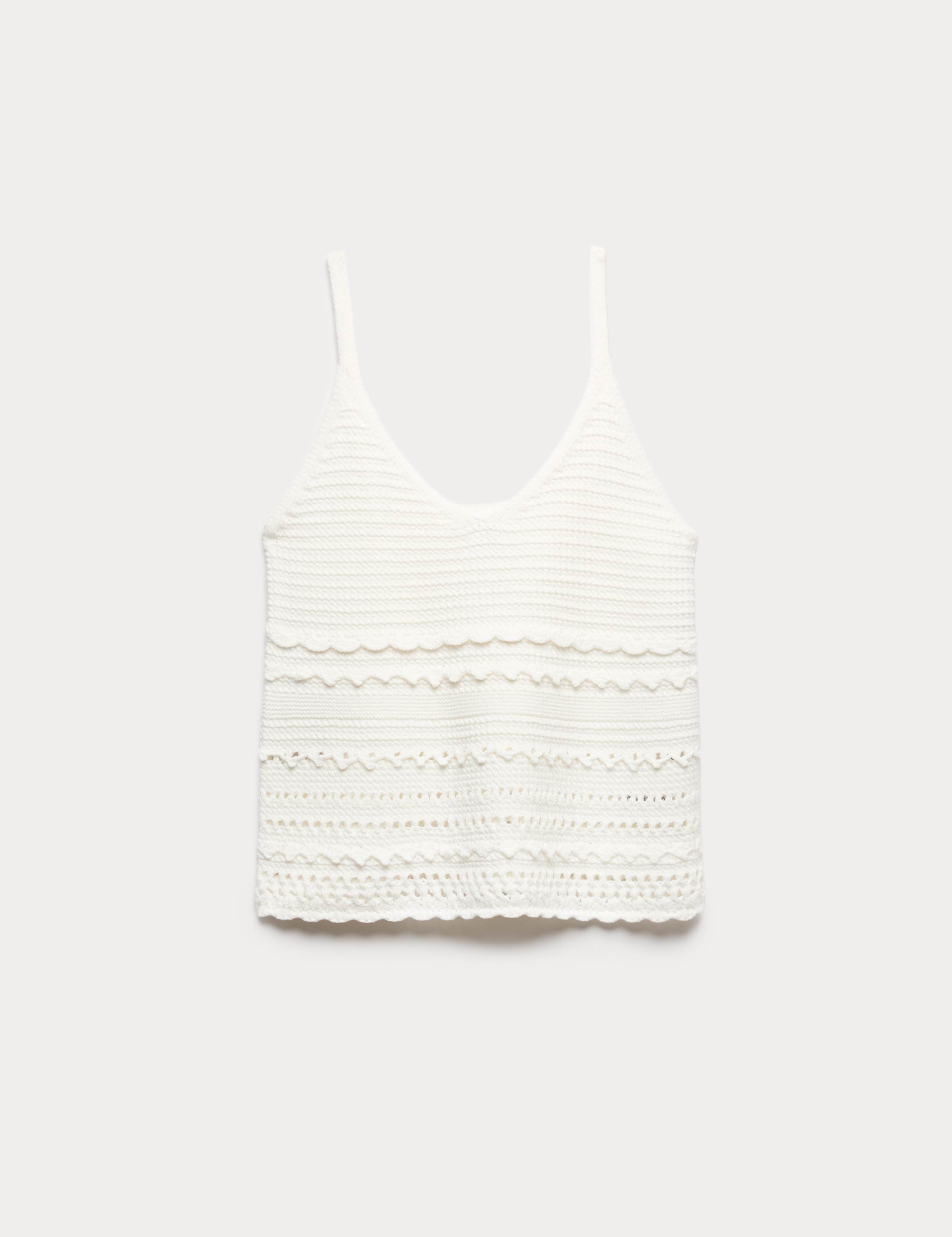 Cotton Rich Textured V-Neck Knitted Vest 2 of 5