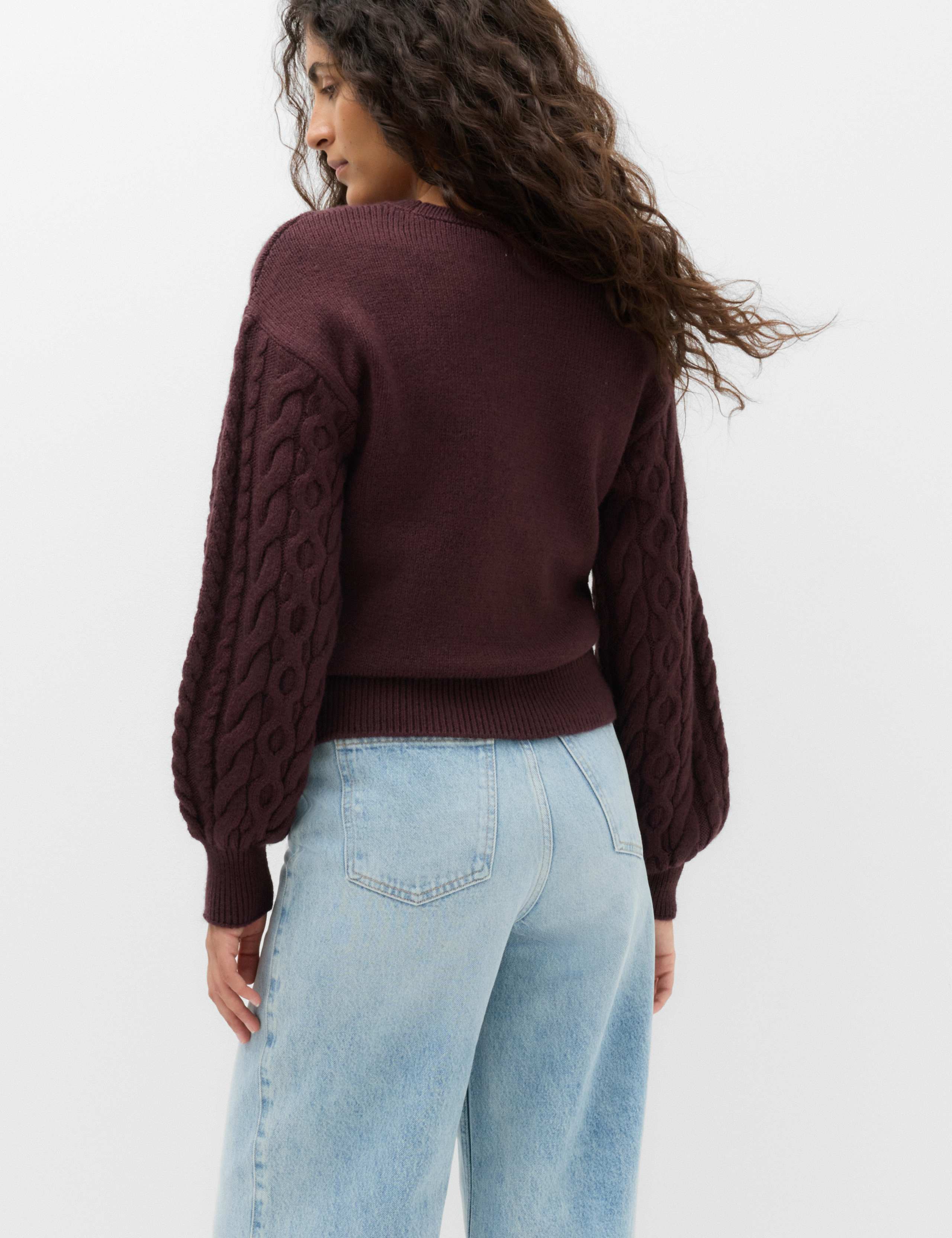 Cable Knit Crew Neck Slim Fit Jumper 6 of 7