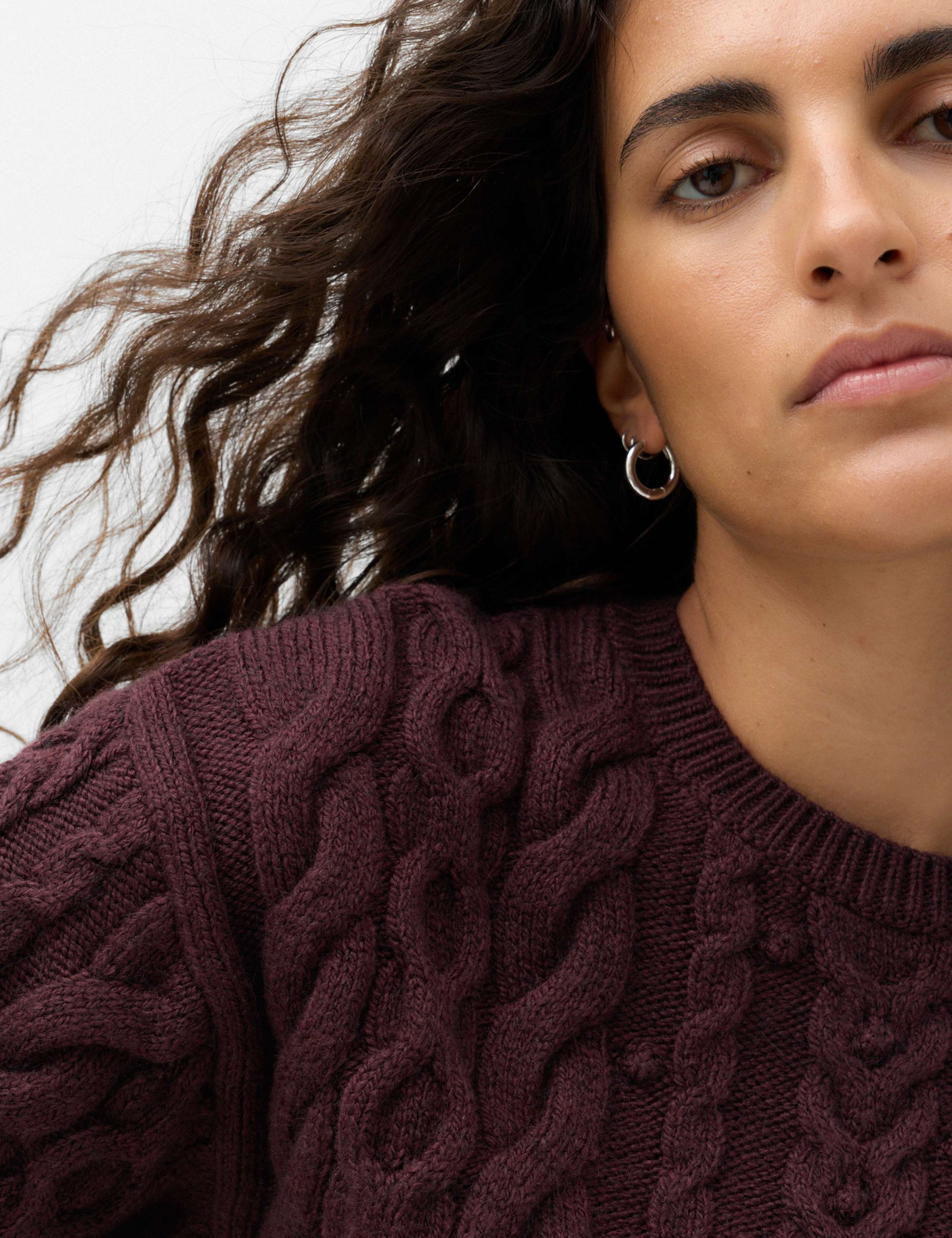 Cable Knit Crew Neck Slim Fit Jumper 7 of 7
