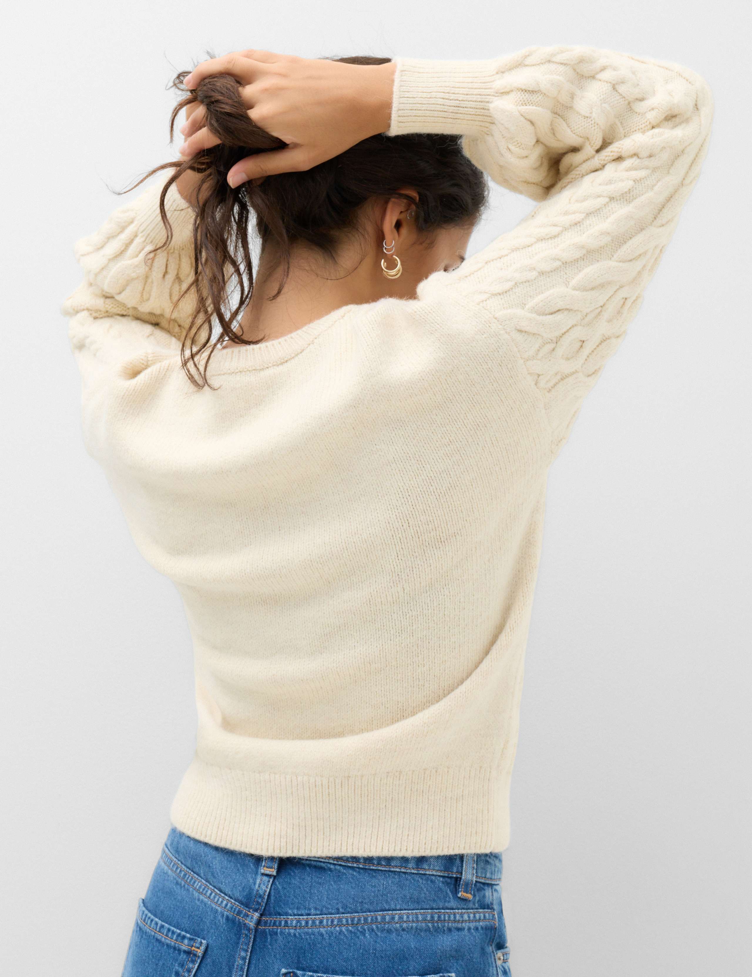 Cable Knit Crew Neck Slim Fit Jumper 6 of 8
