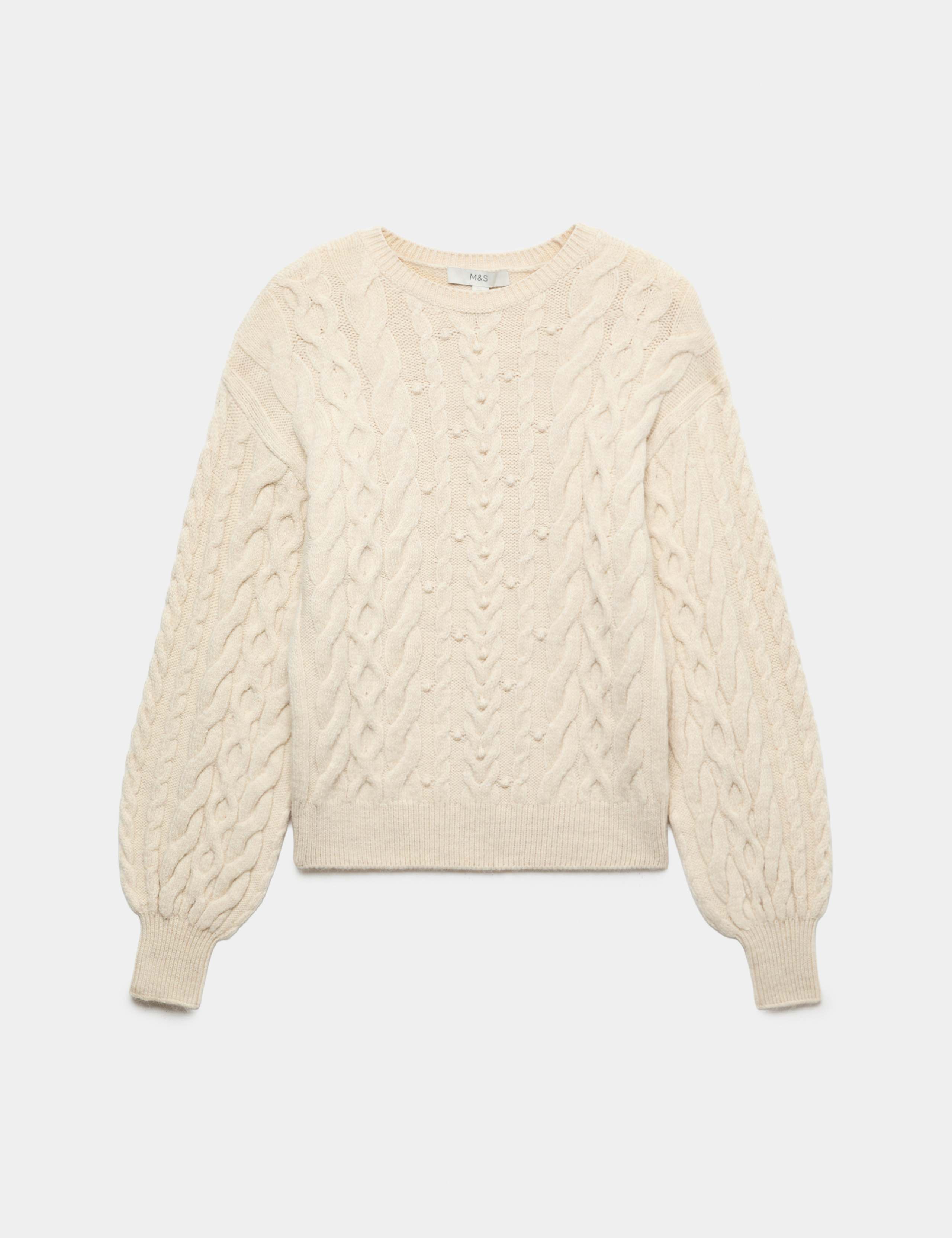 Cable Knit Crew Neck Slim Fit Jumper 2 of 8