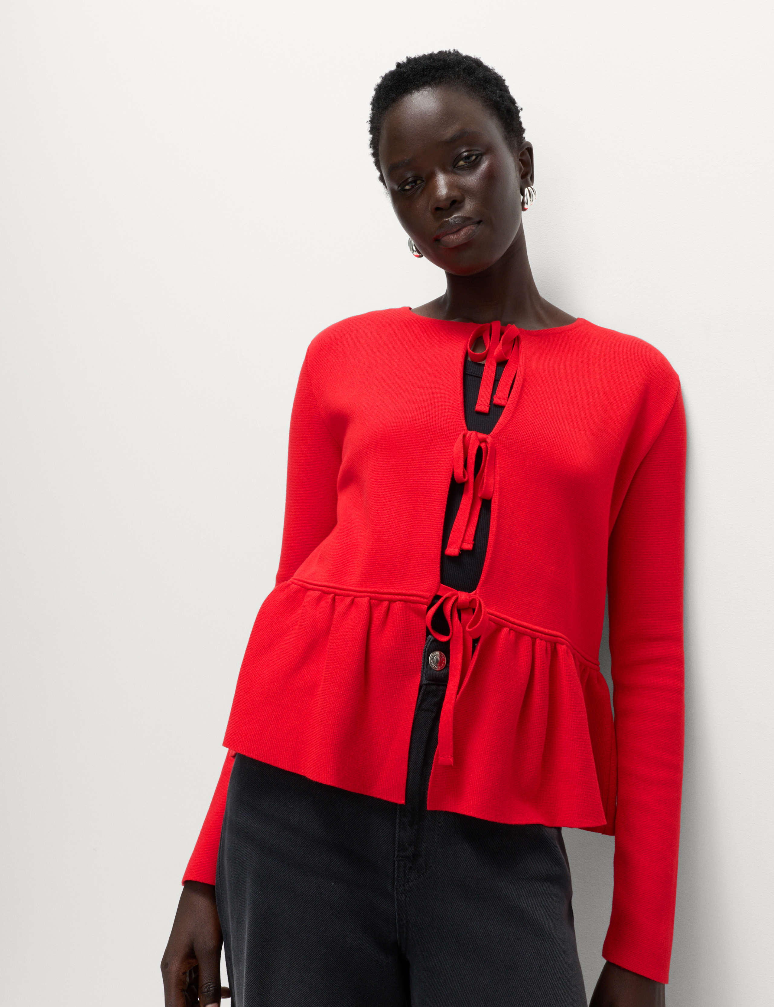 Ribbed Crew Neck Cardigan 6 of 6