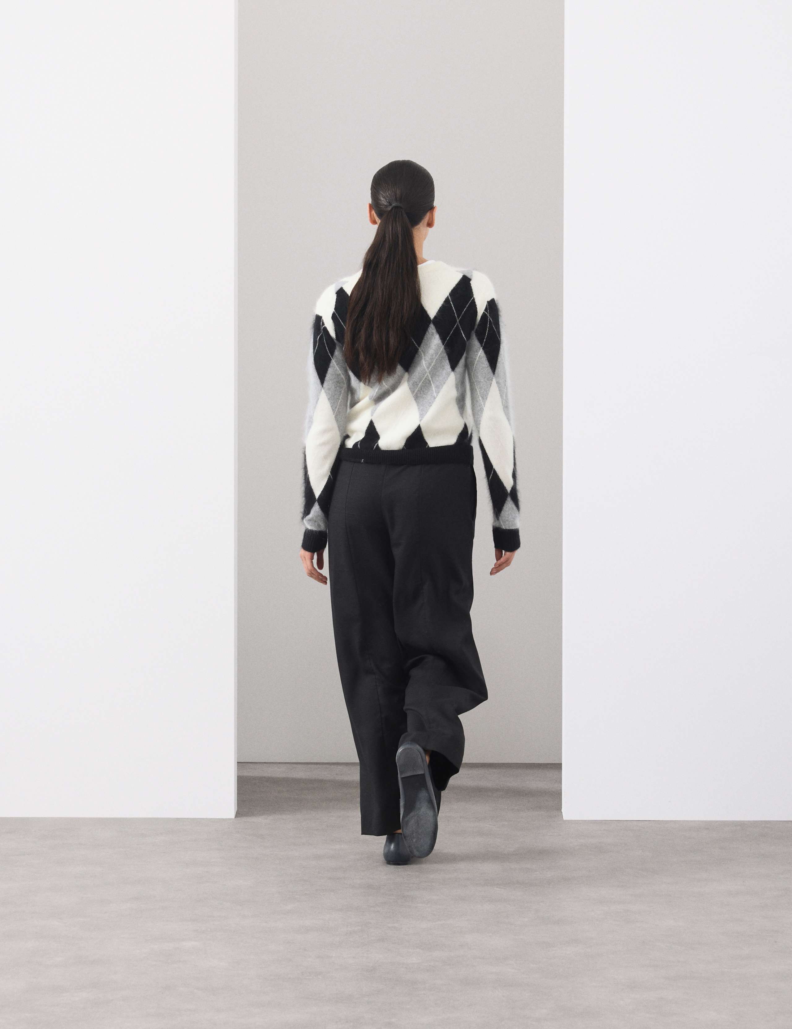 Merino Wool Rich Brushed Argyle Jumper with Cashmere 7 of 7