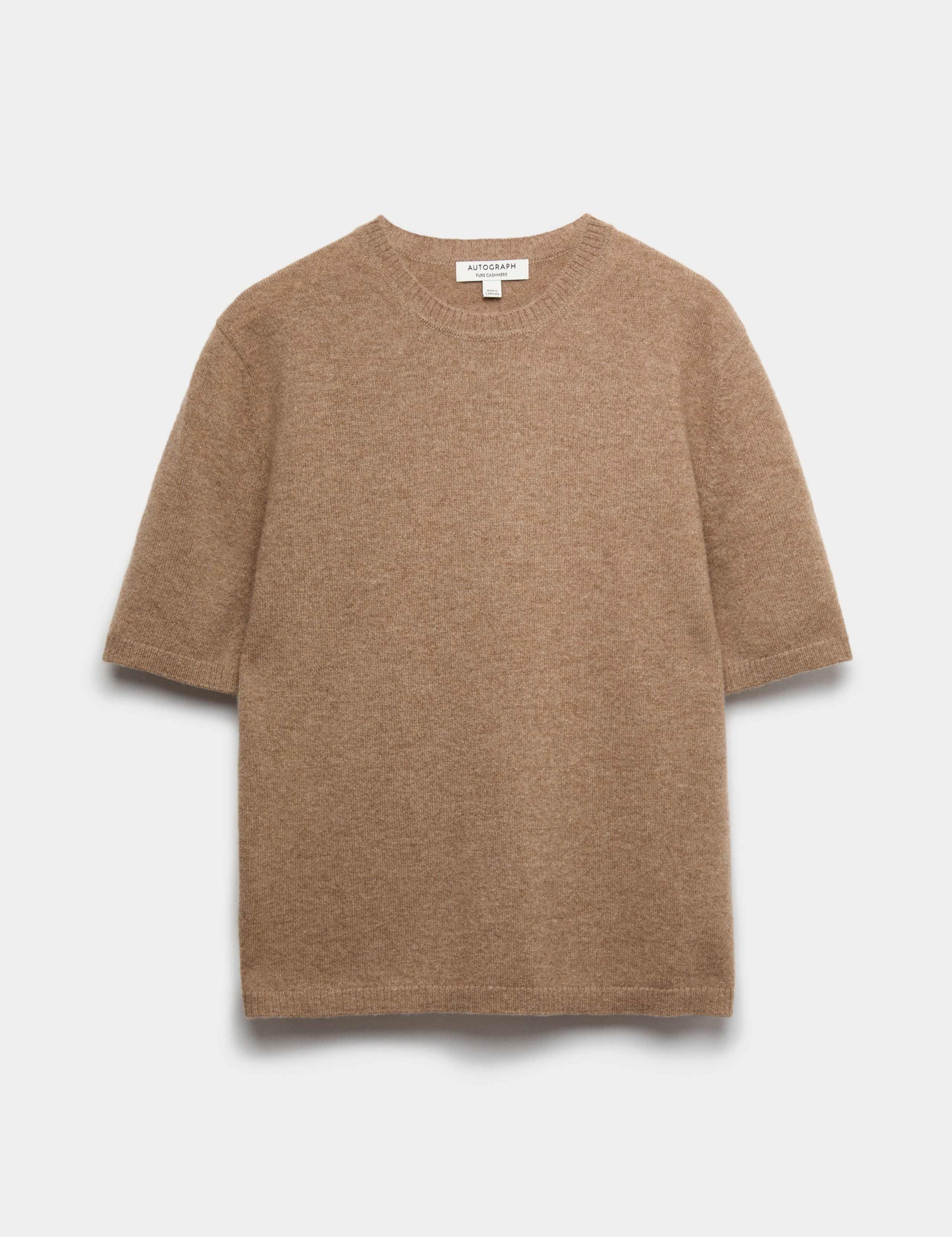 Pure Cashmere Textured Crew Neck Knitted Top 2 of 6