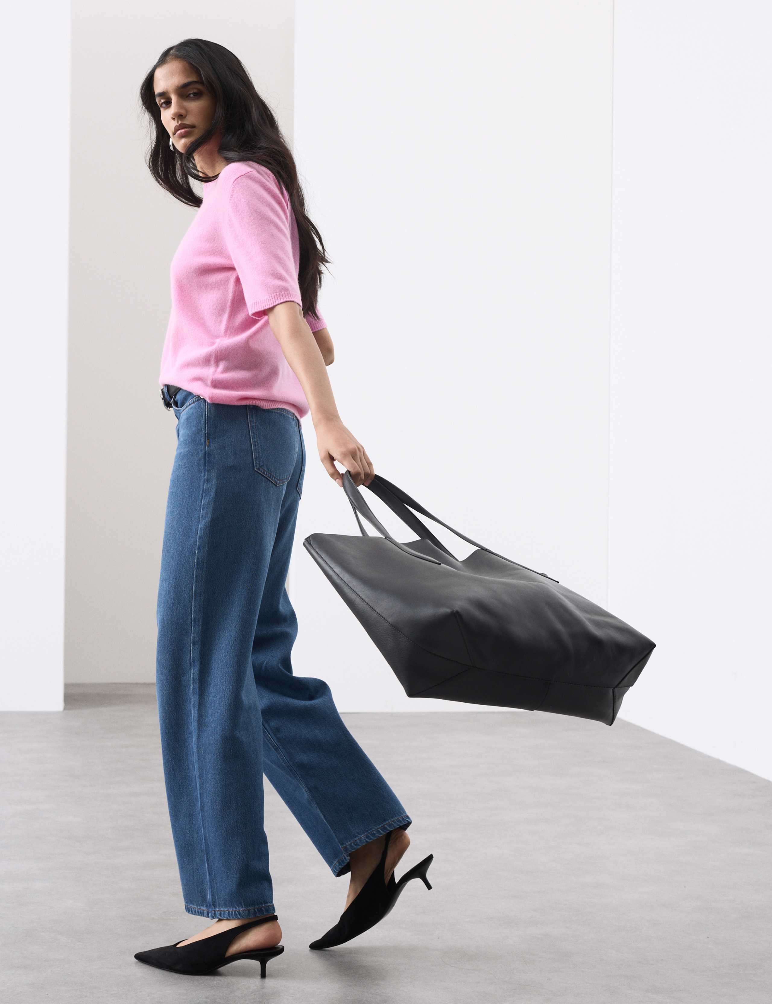 Pure Cashmere Textured Crew Neck Knitted Top 6 of 6