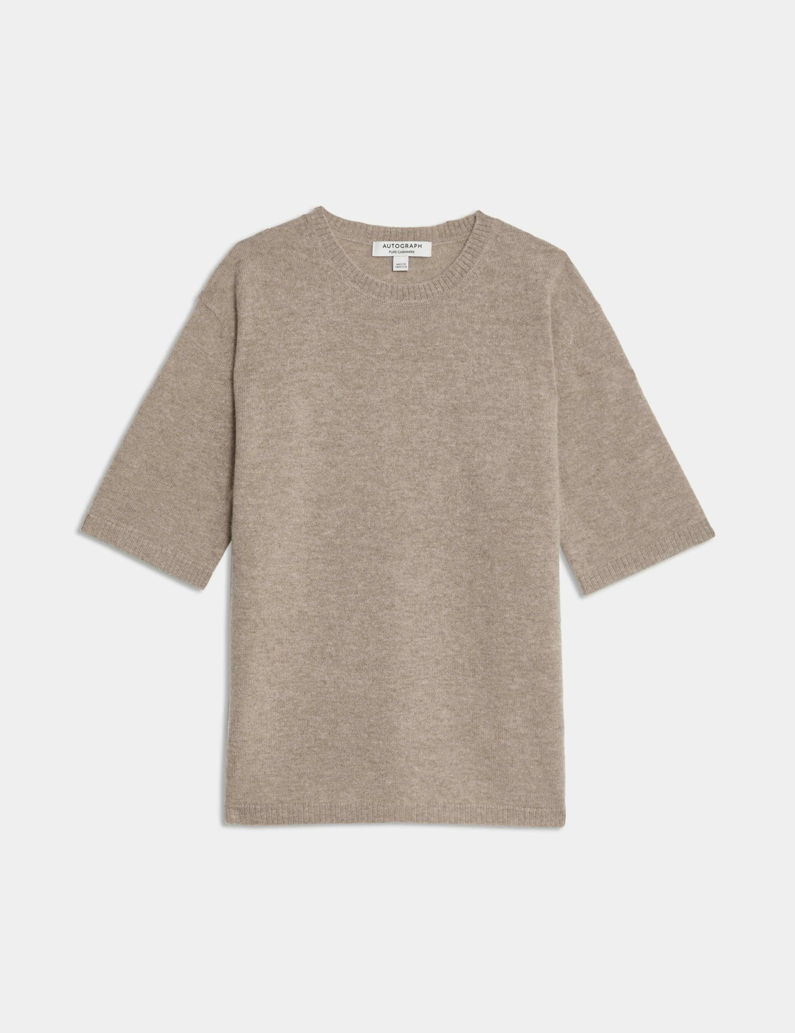 Pure Cashmere Textured Crew Neck Knitted Top 2 of 6