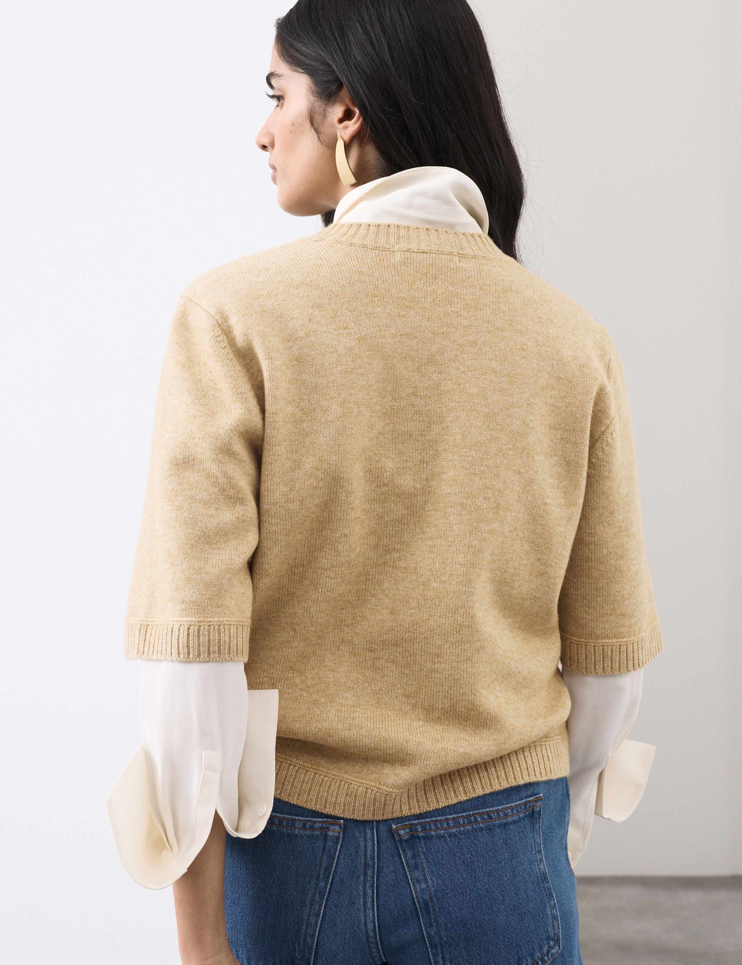 Merino Wool Rich Knitted Top with Cashmere 4 of 6