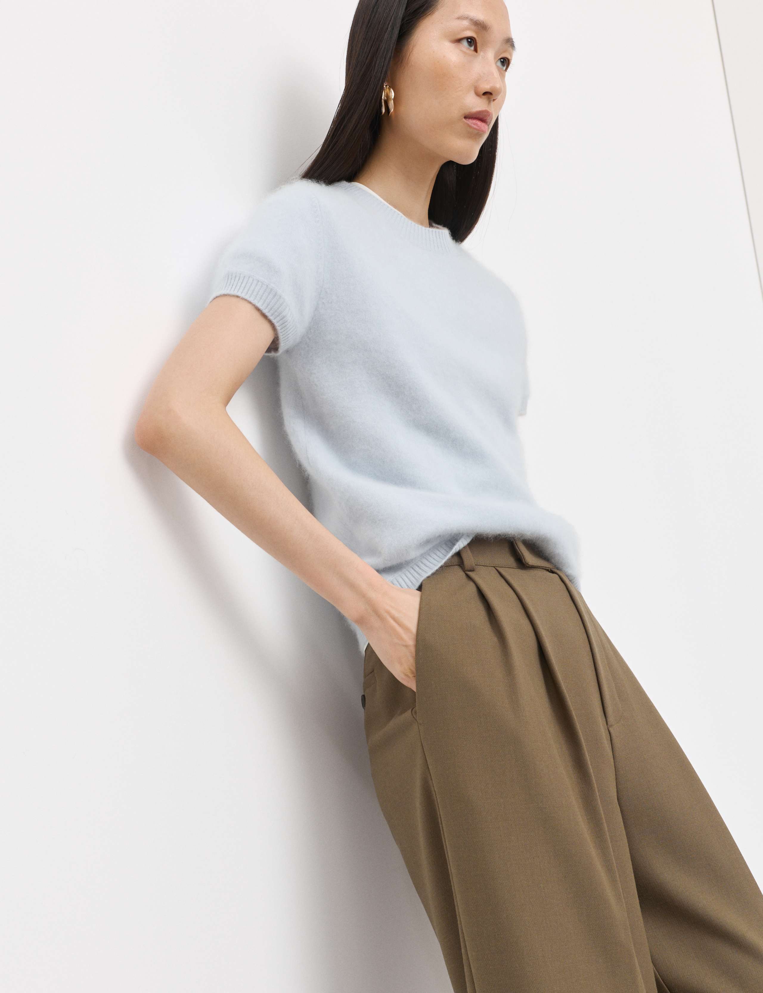 Wool Rich Brushed Knitted Top with Cashmere 3 of 6